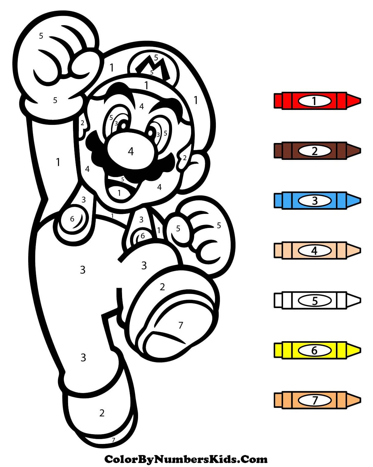 Amazing Mario Color By Number