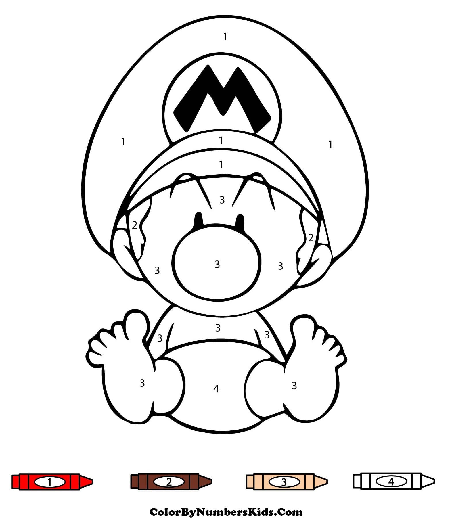 Baby Mario Color By Number