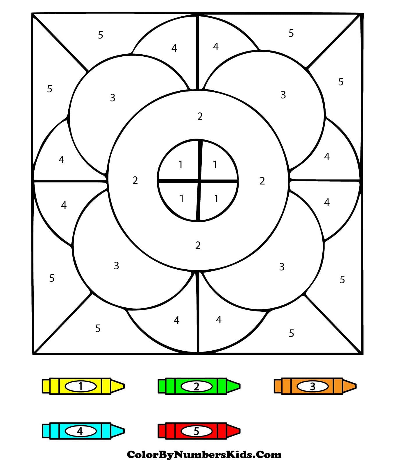 Basic Mandala Color By Number