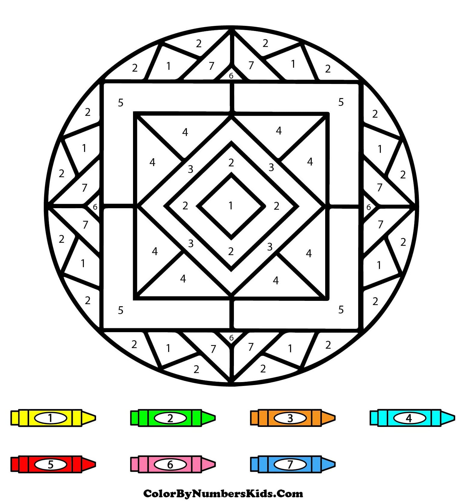 Cool Mandala Color By Number