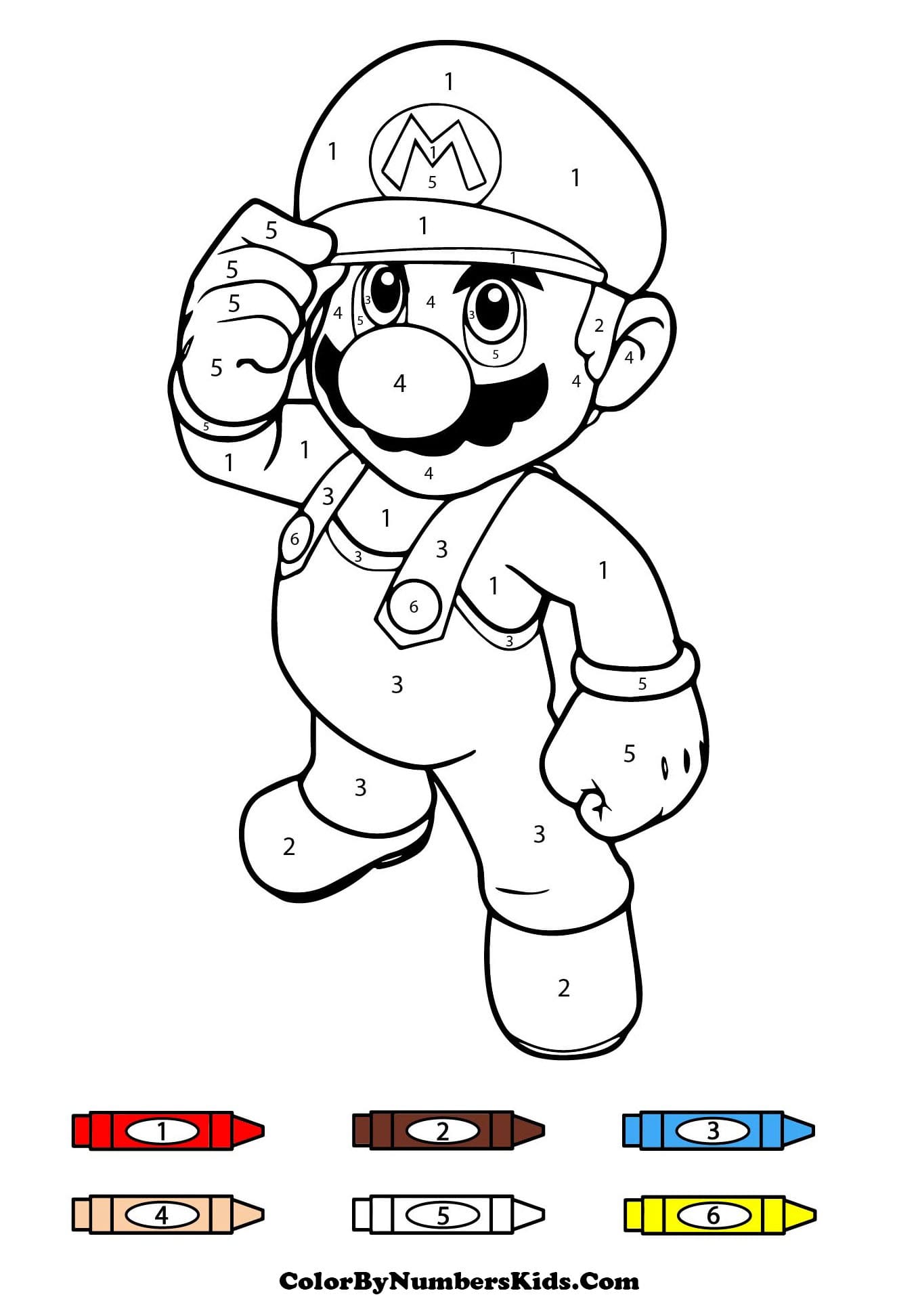 Cool Mario Color By Number
