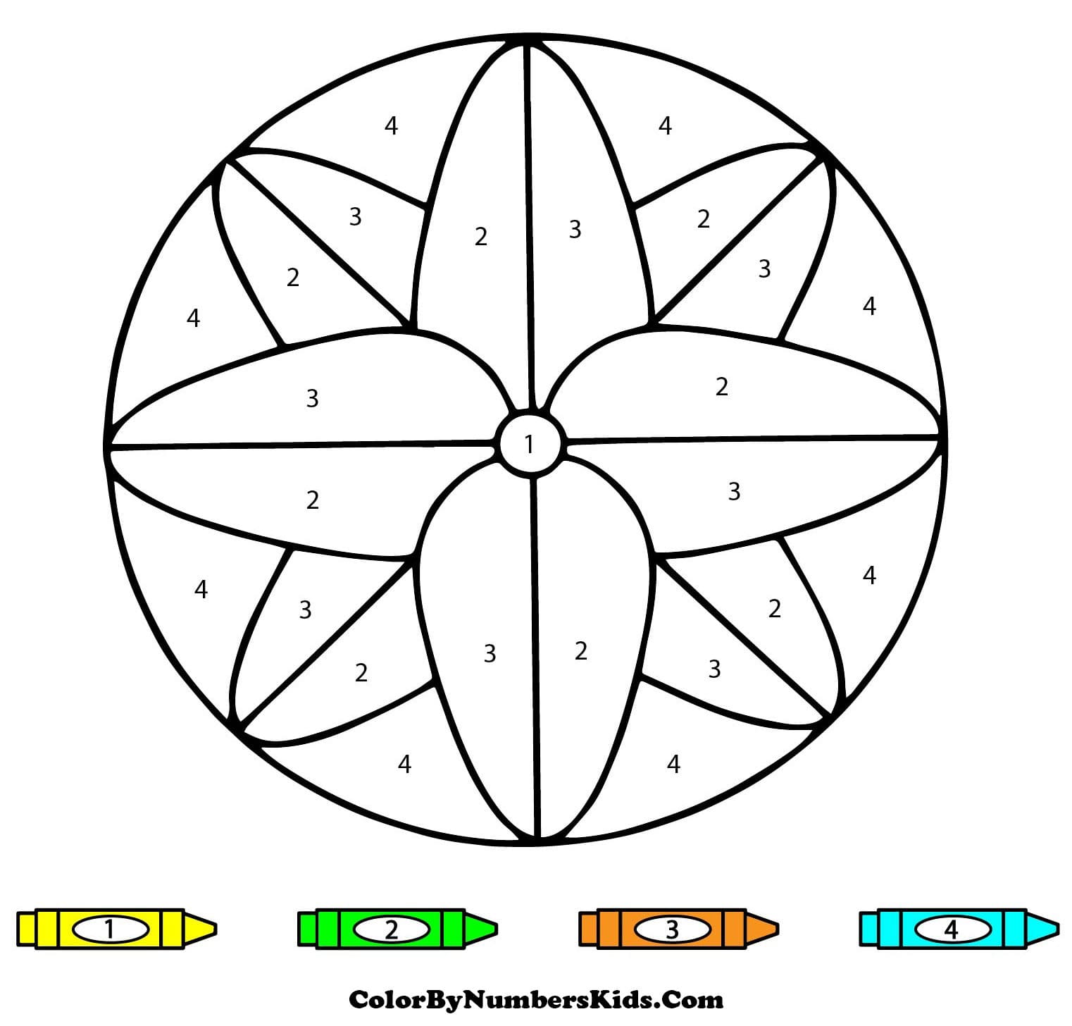 Easy Flower Mandala Color By Number