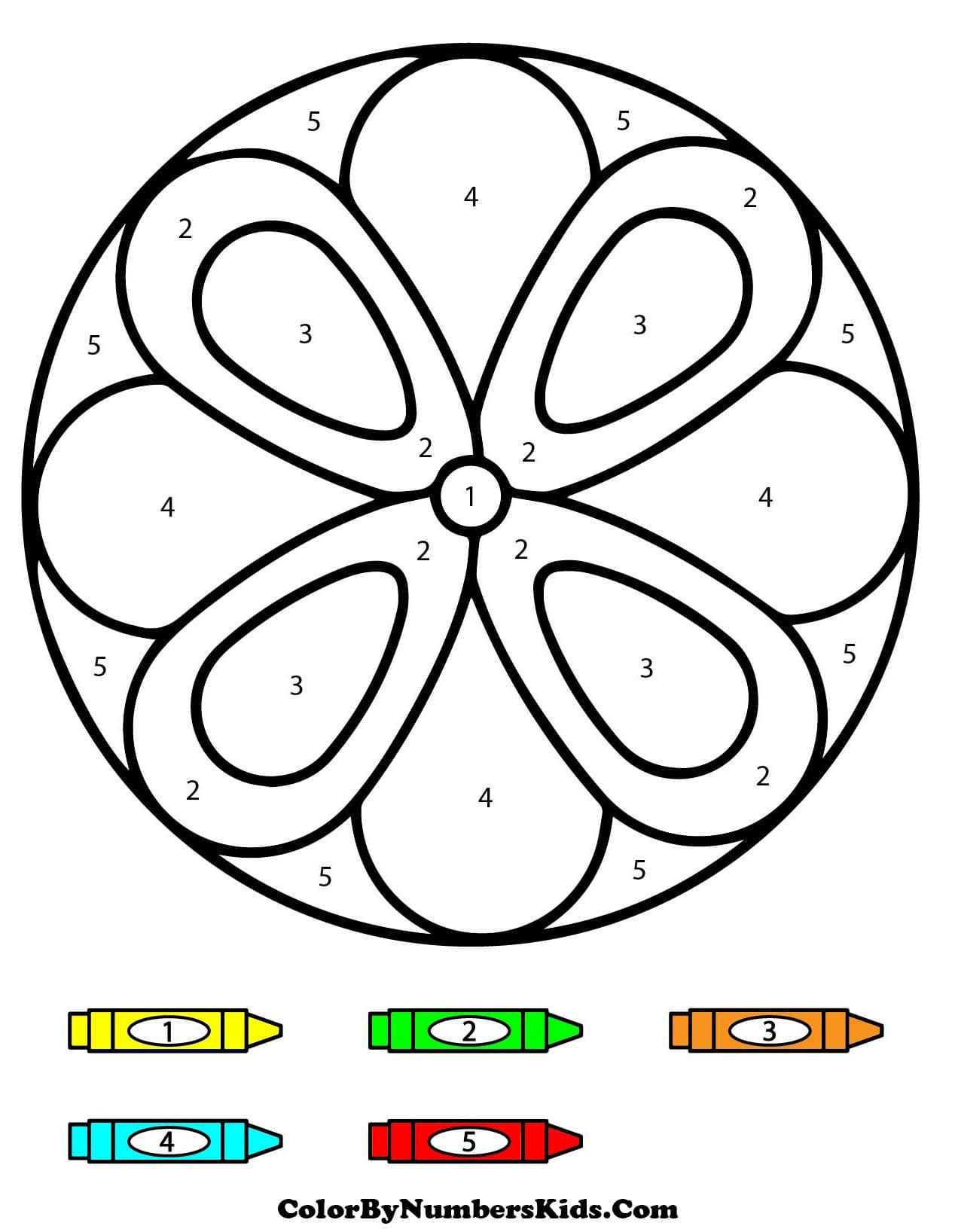 Easy Mandala Color By Number