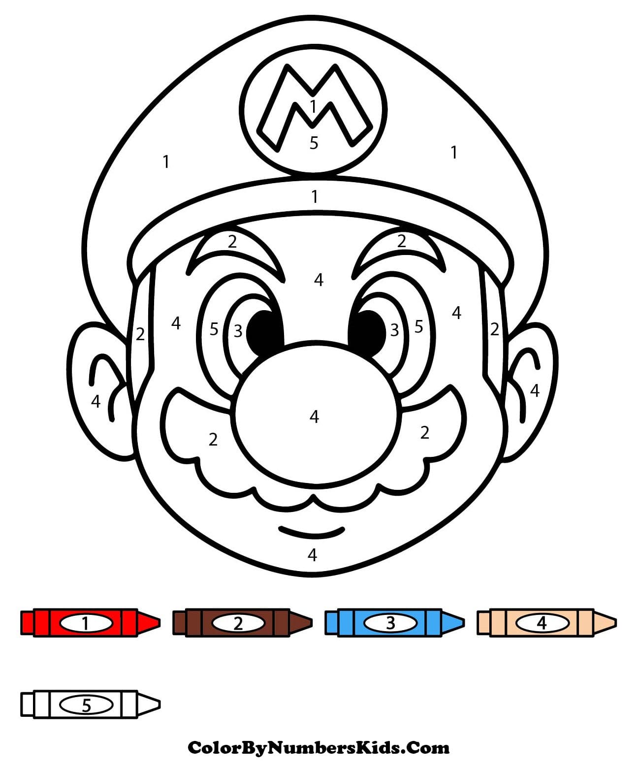Easy Mario Color By Number