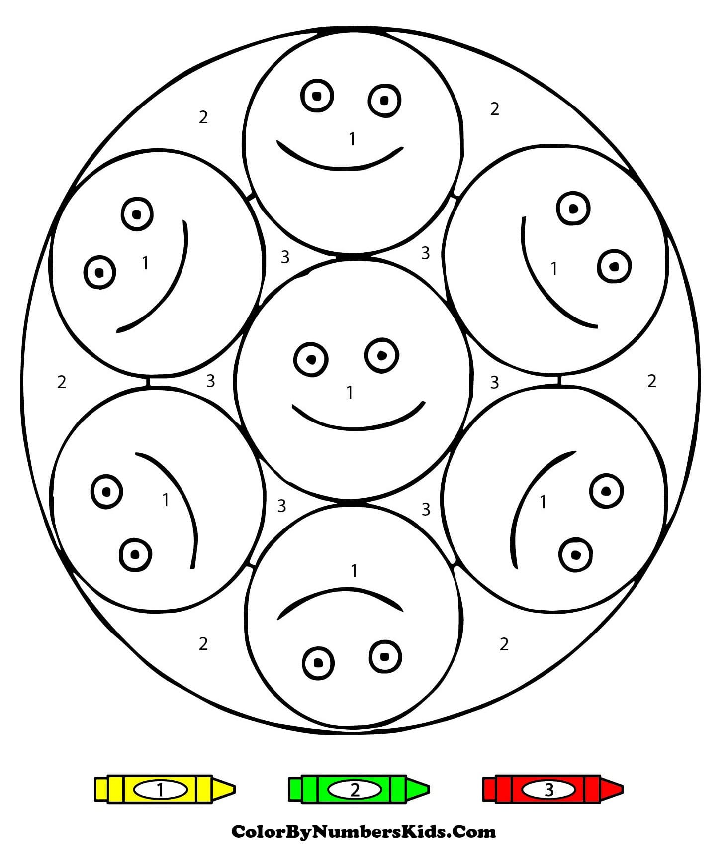 Emoji Mandala Color By Number