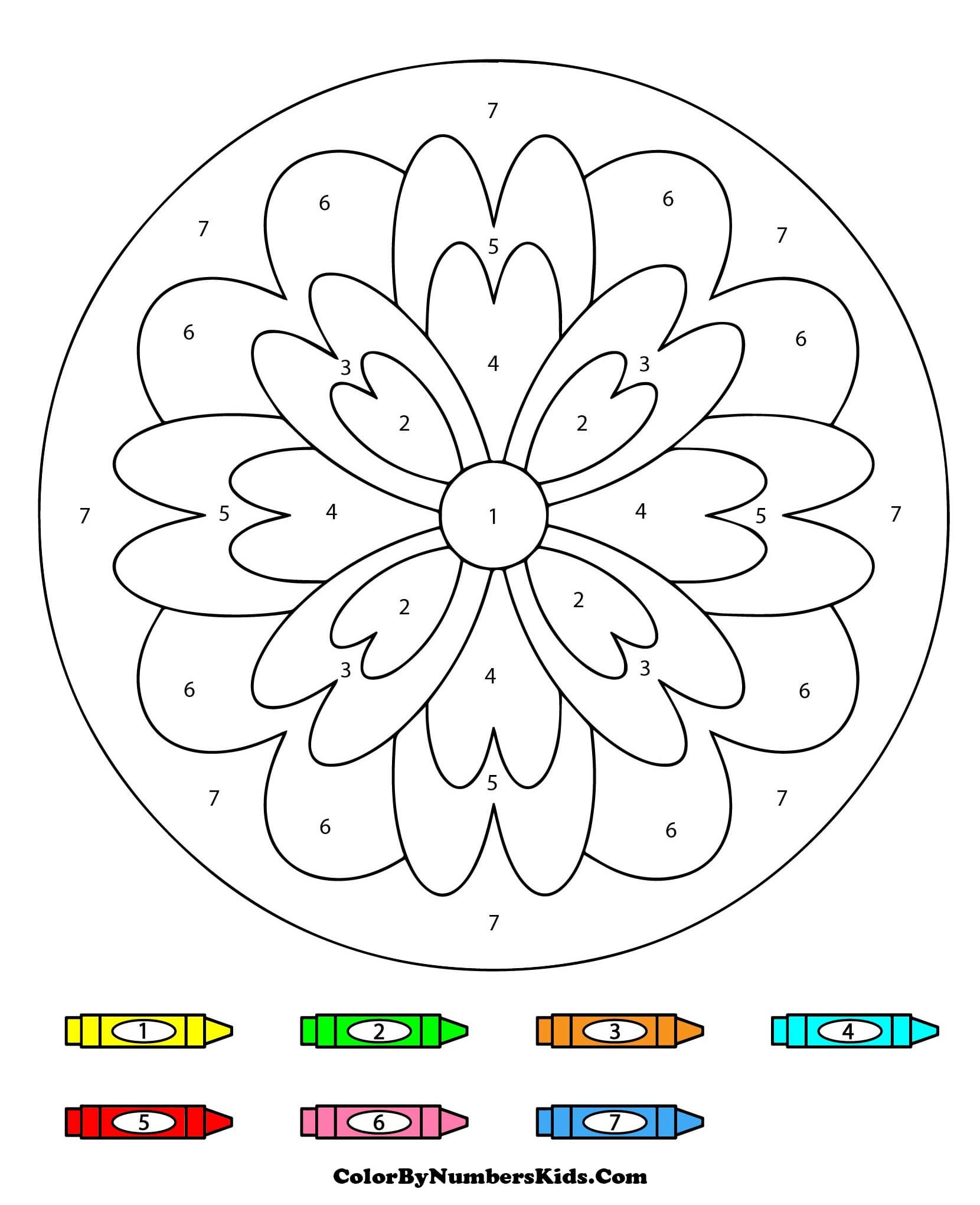 Floral Mandala Color By Number