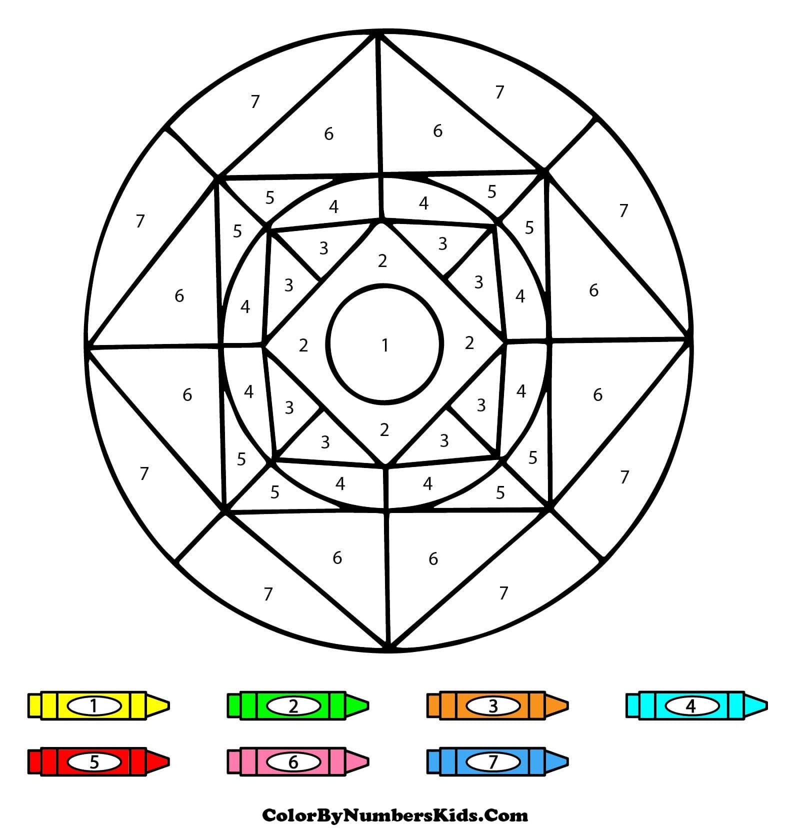 Geometric Mandala Color By Number