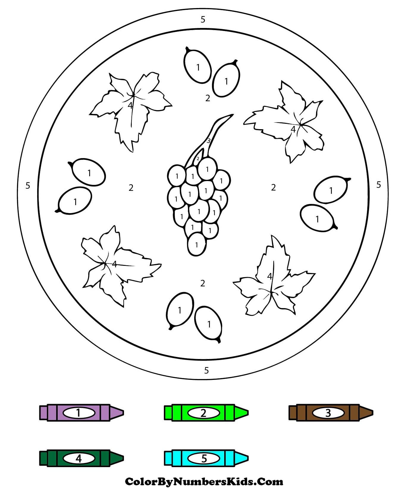 Grapes Mandala Color By Number