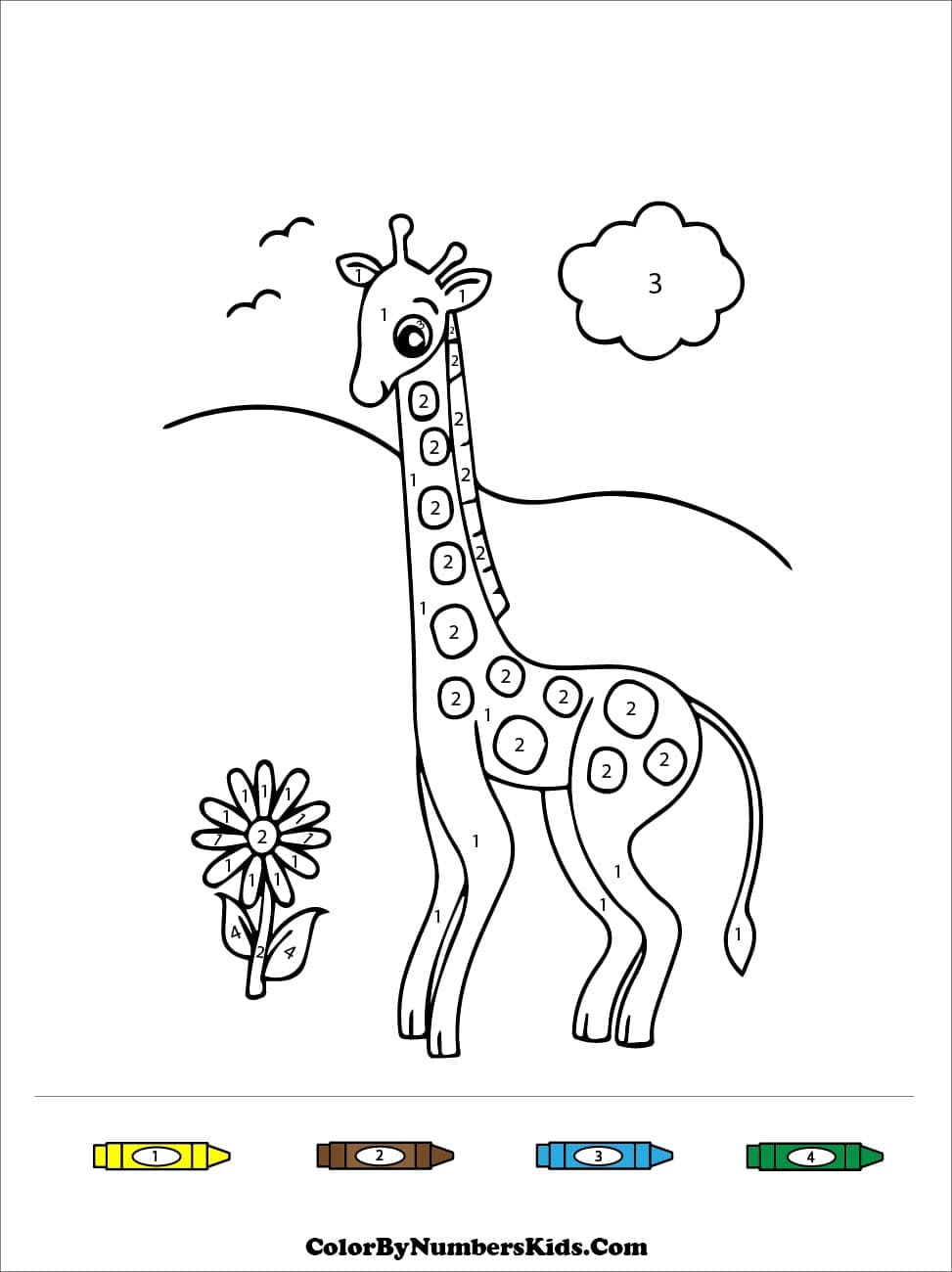 Happy Giraffe Color By Number