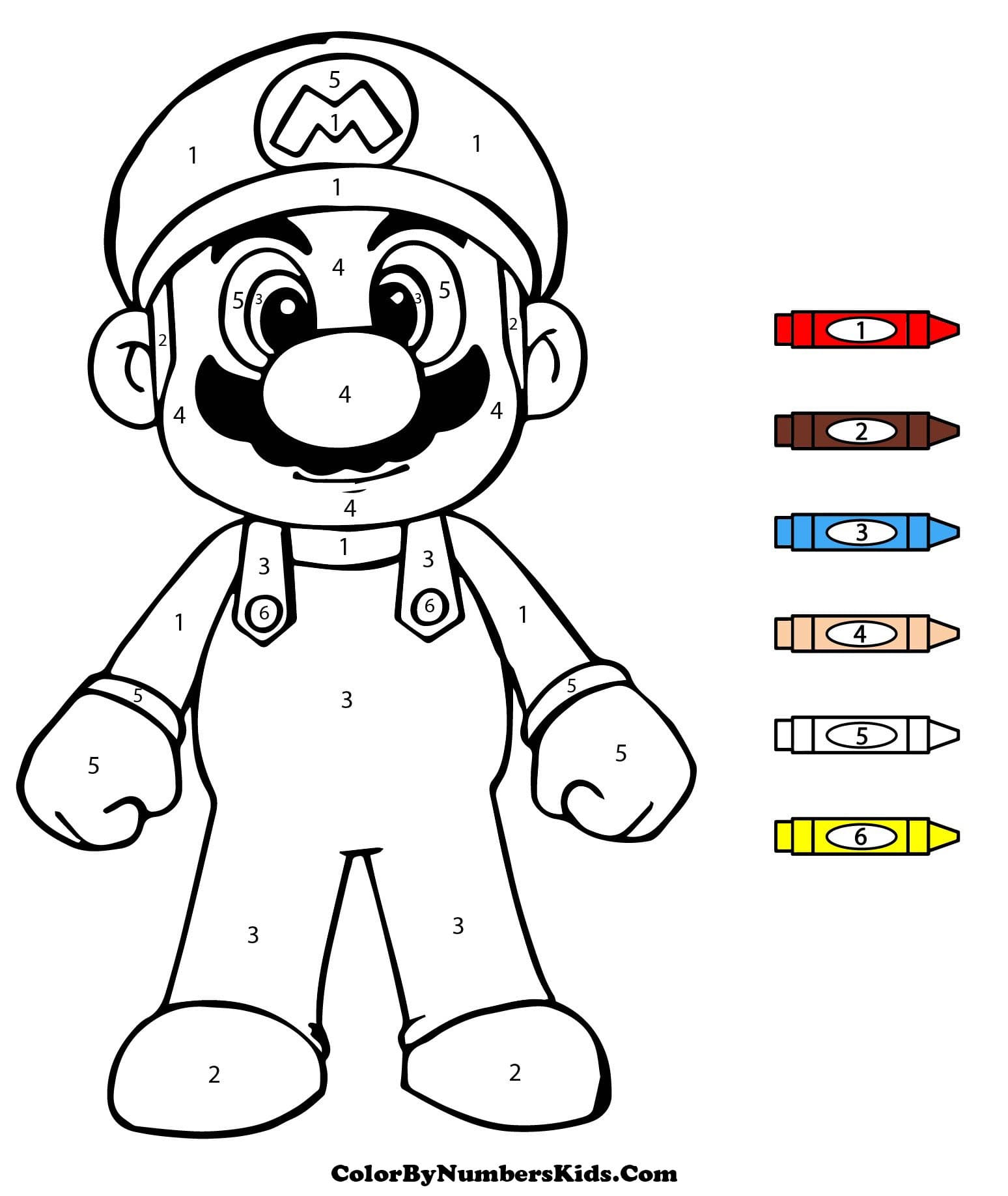 Little Mario Color By Number
