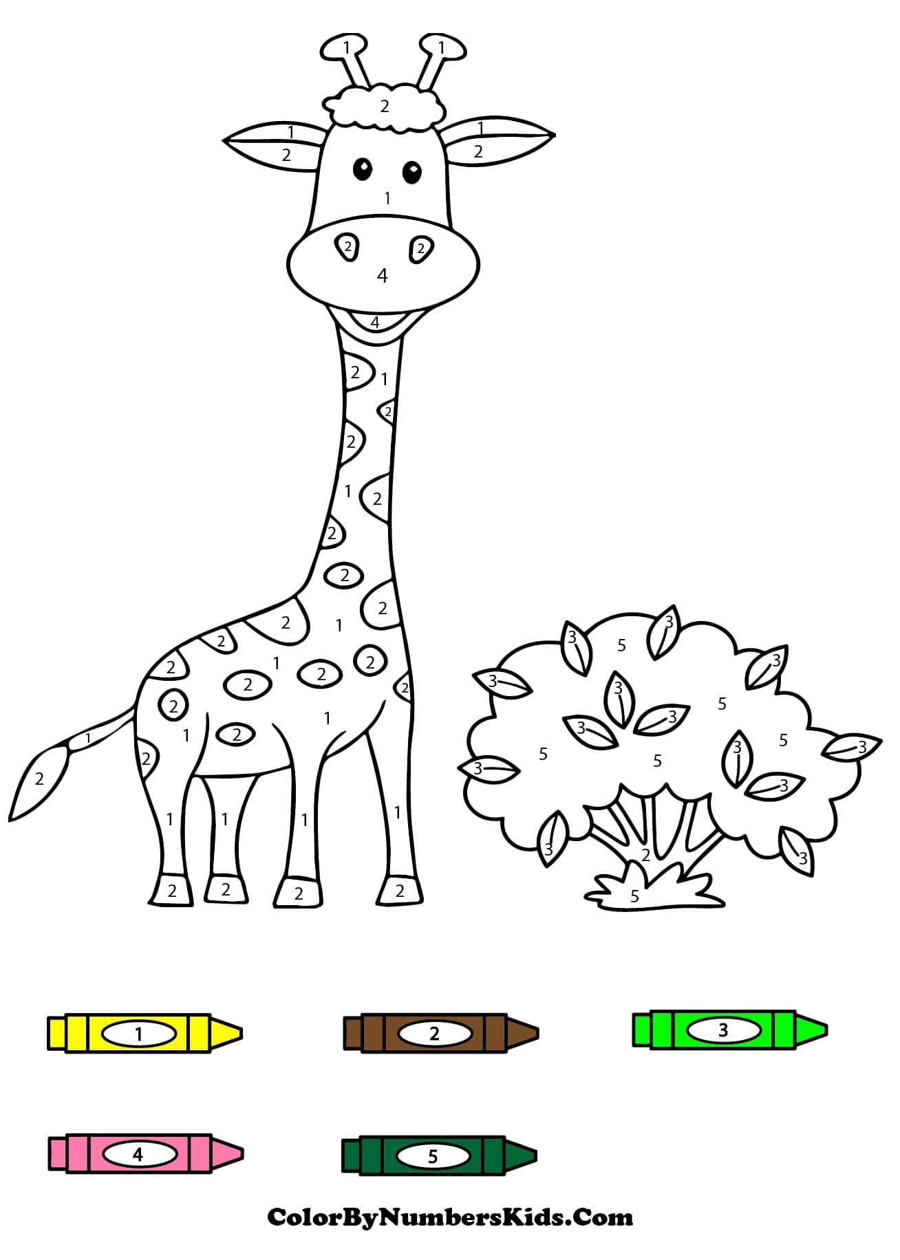 Lovely Giraffe Color By Number