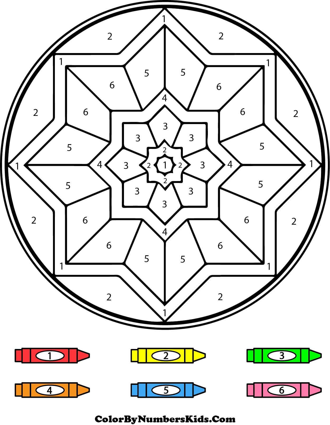 Nice Mandala Color By Number