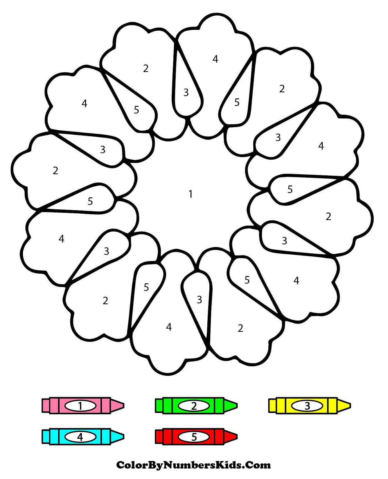 Simple Flower Mandala Color By Number