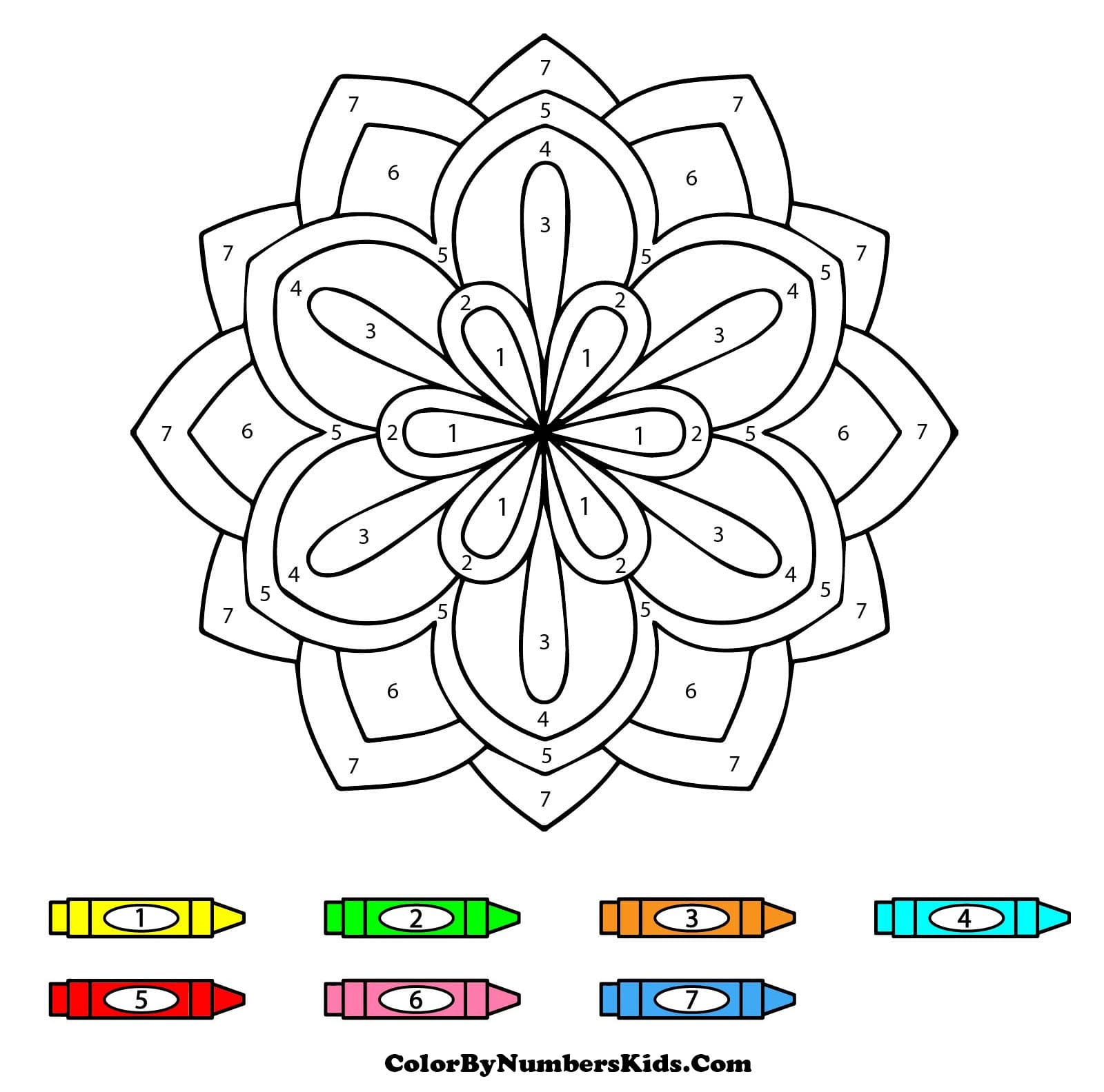 Simple Mandala Color By Number