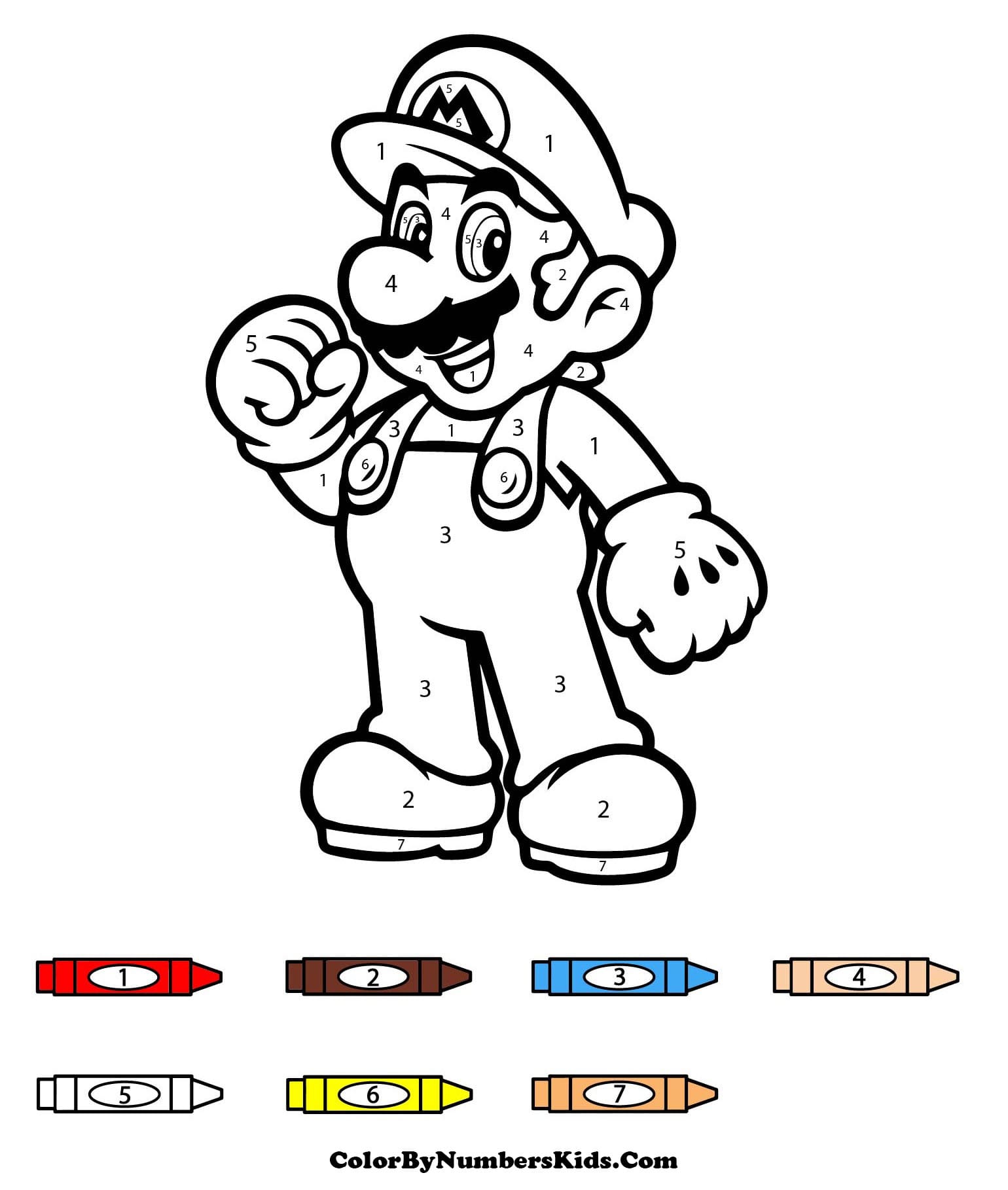 Simple Mario Color By Number