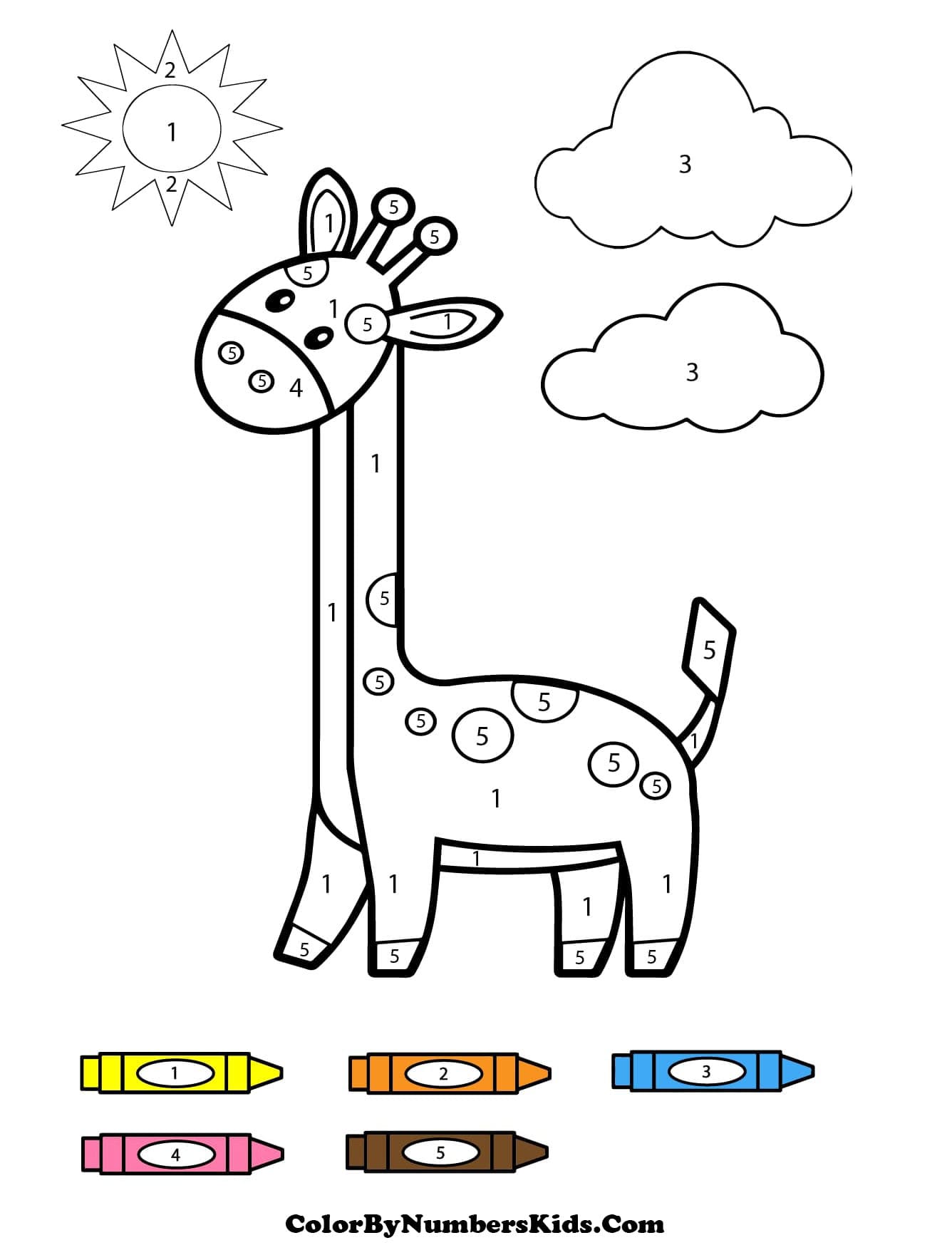 Smiling Giraffe Color By Number