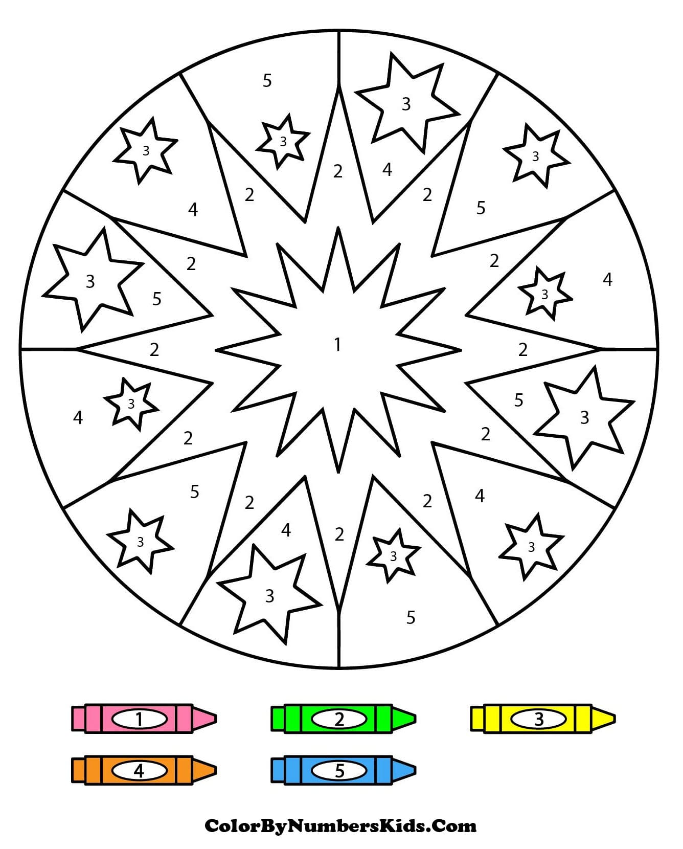 Star Mandala Color By Number