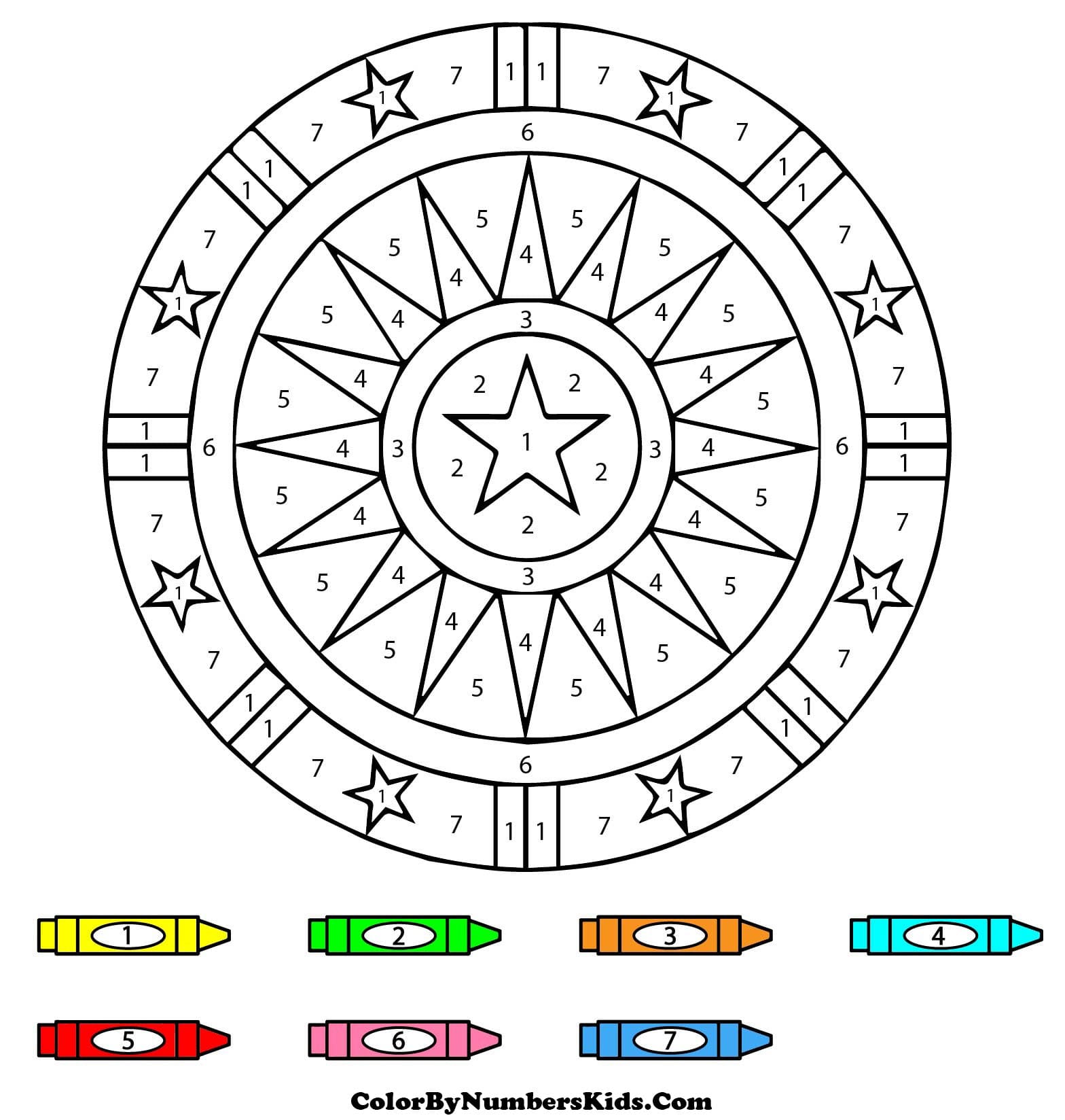 Stars Mandala Color By Number