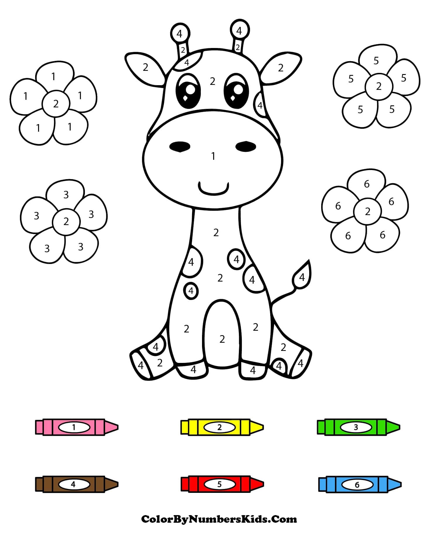 Very Cute Giraffe Color By Number