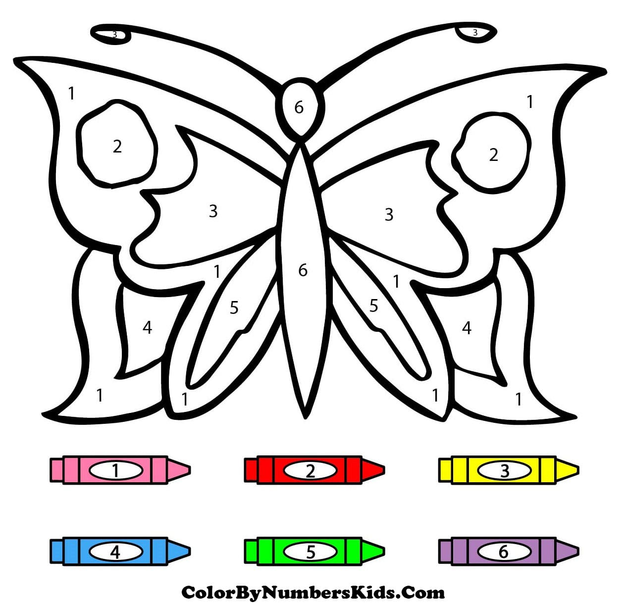A Butterfly Color By Number