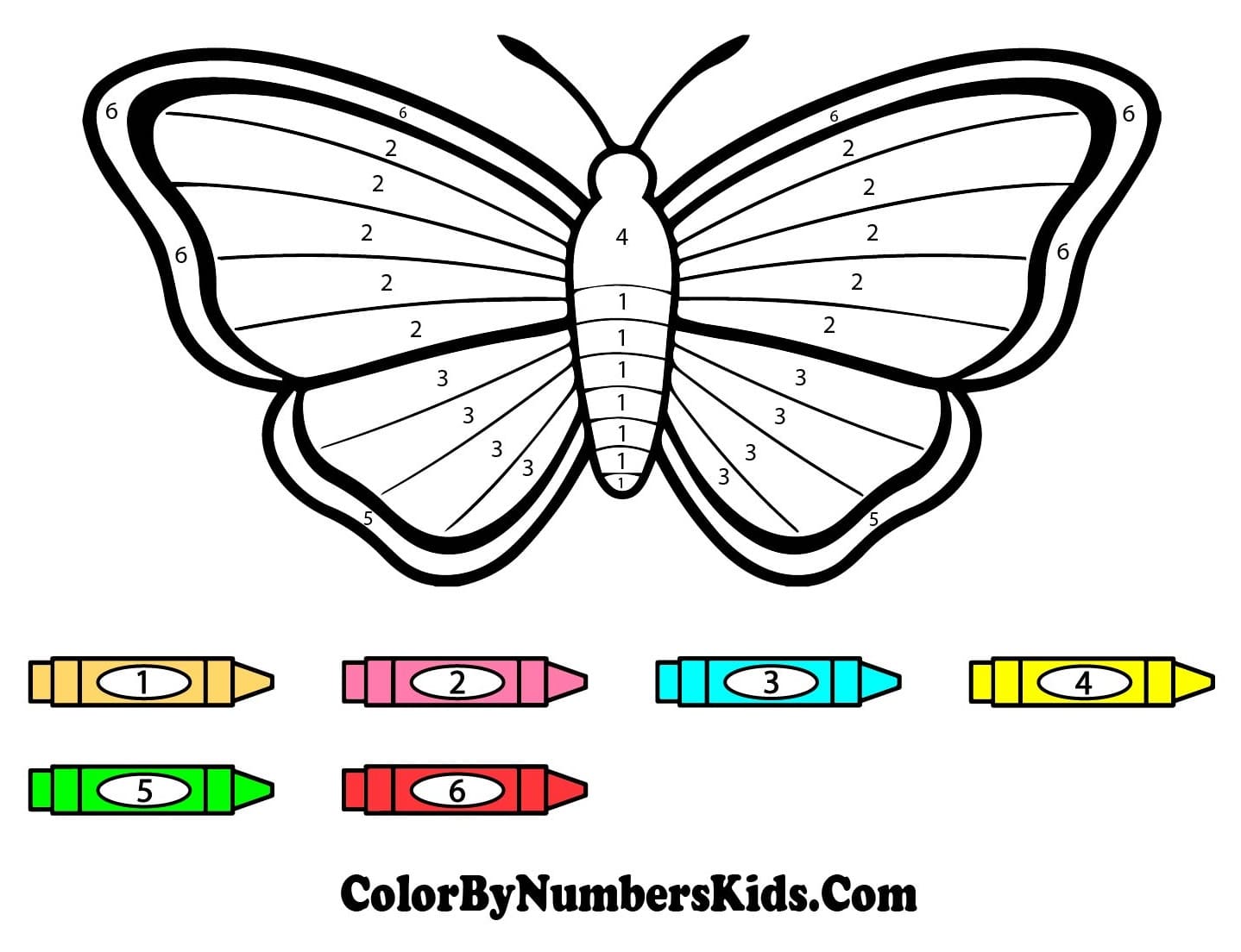 A Pretty Butterfly Color By Number