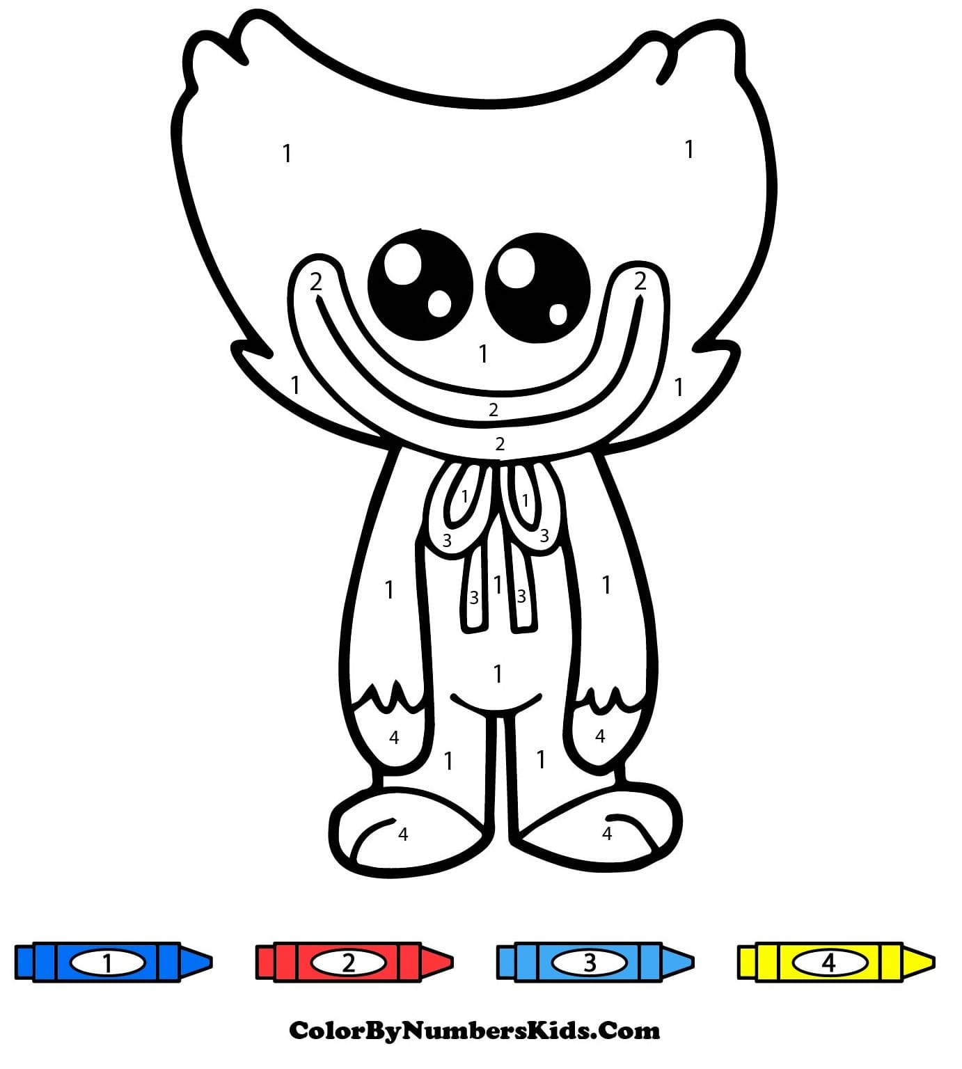 Chibi Huggy Wuggy Color By Number