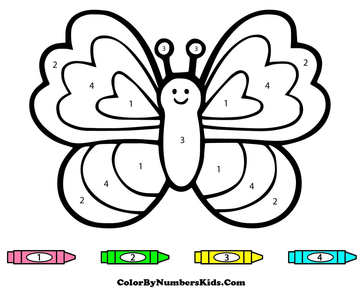Cute Butterfly Color By Number