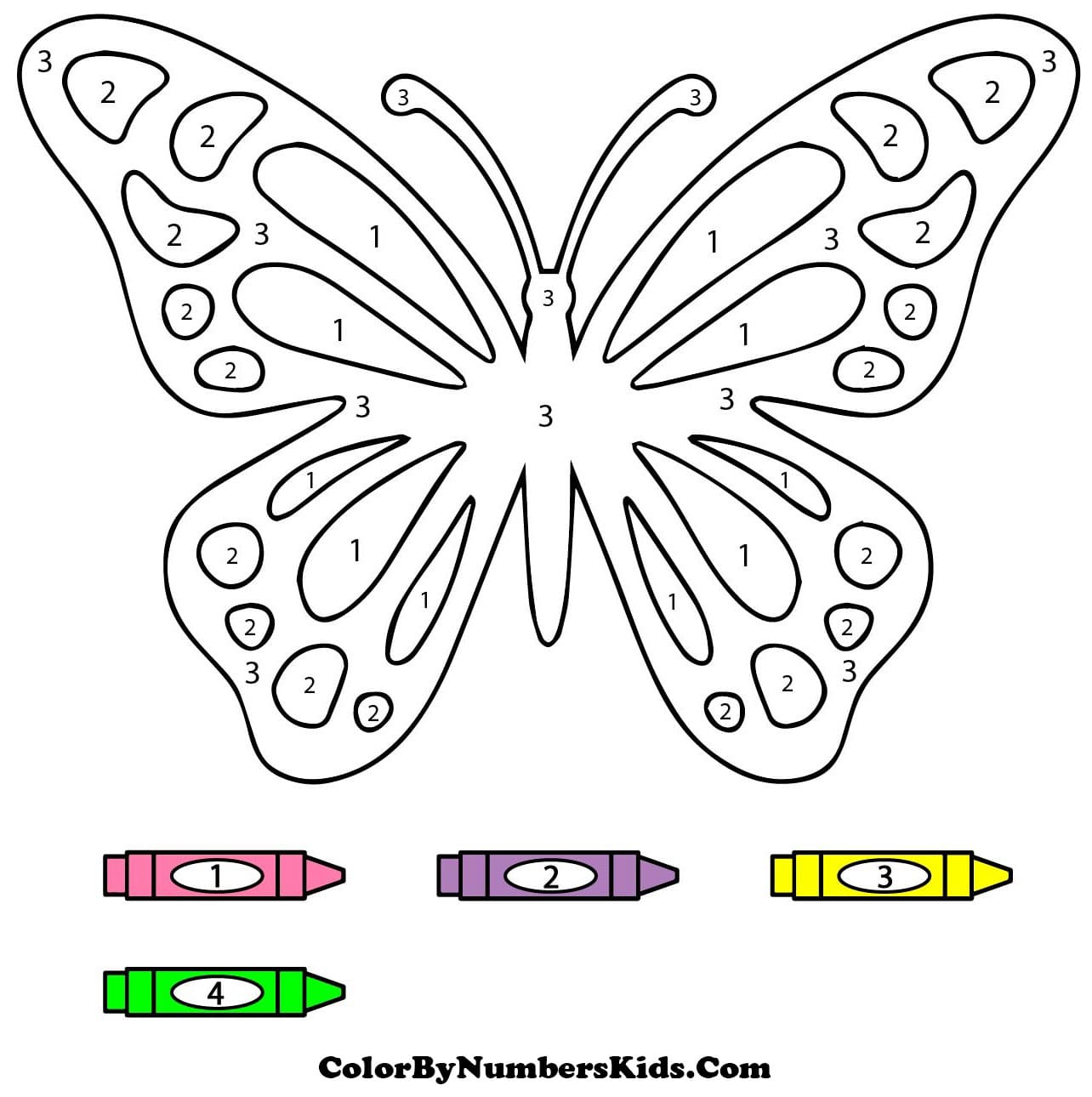 Free Butterfly Color By Number