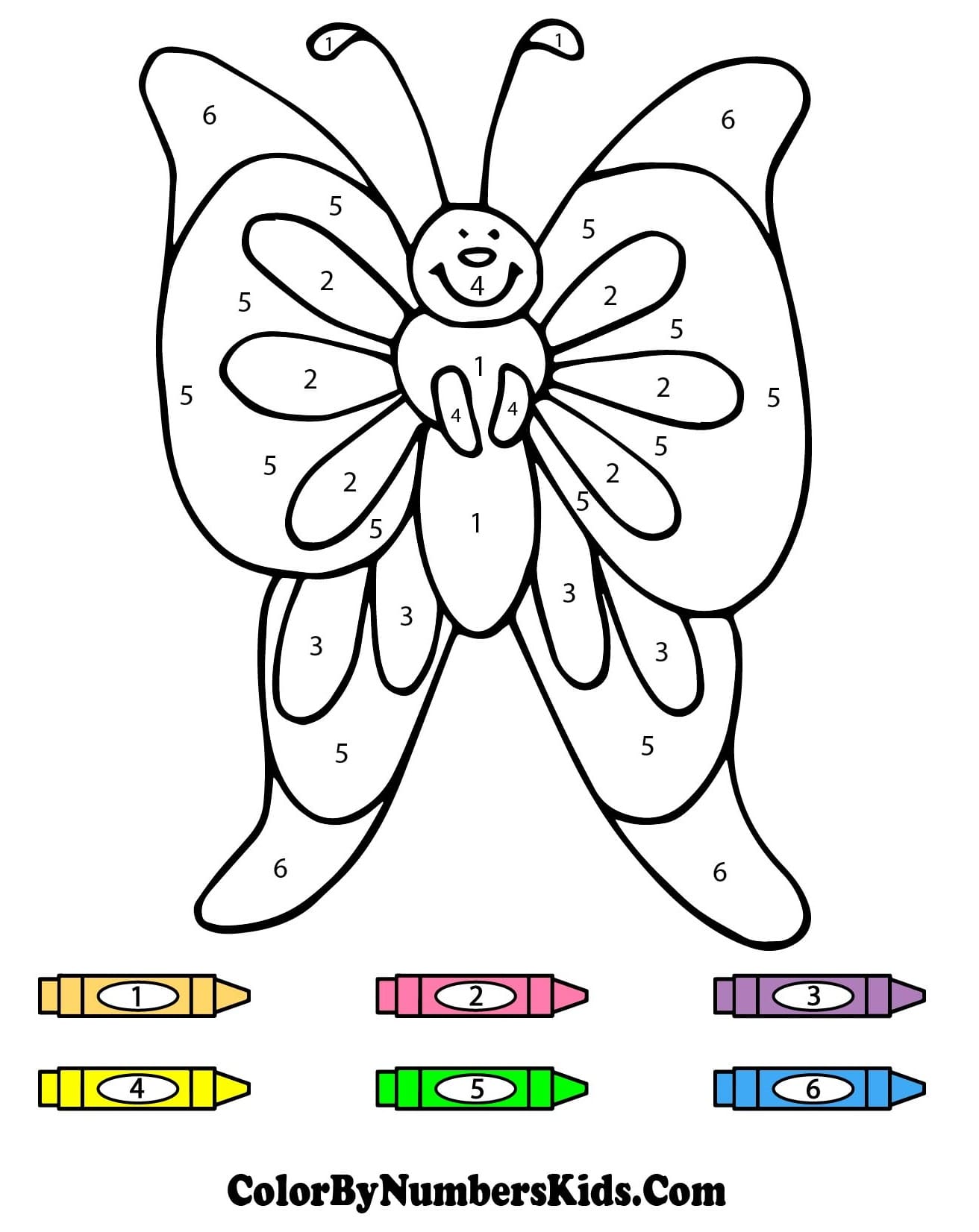 Free Cute Butterfly Color By Number
