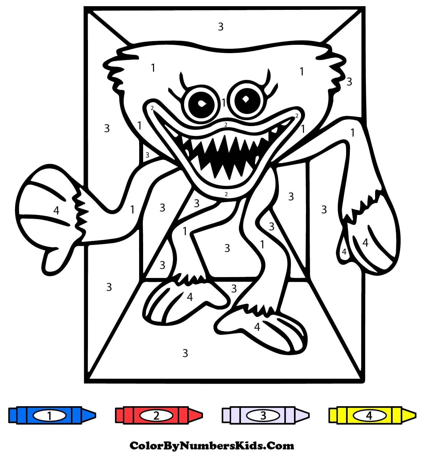 Monster Huggy Wuggy Color By Number