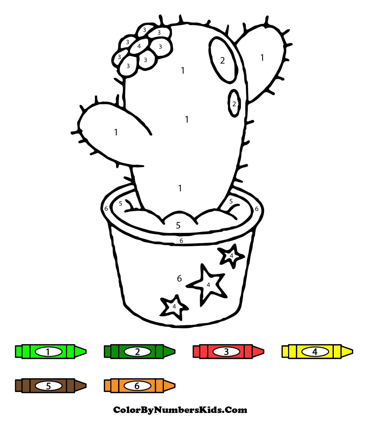 A Cactus Color By Number