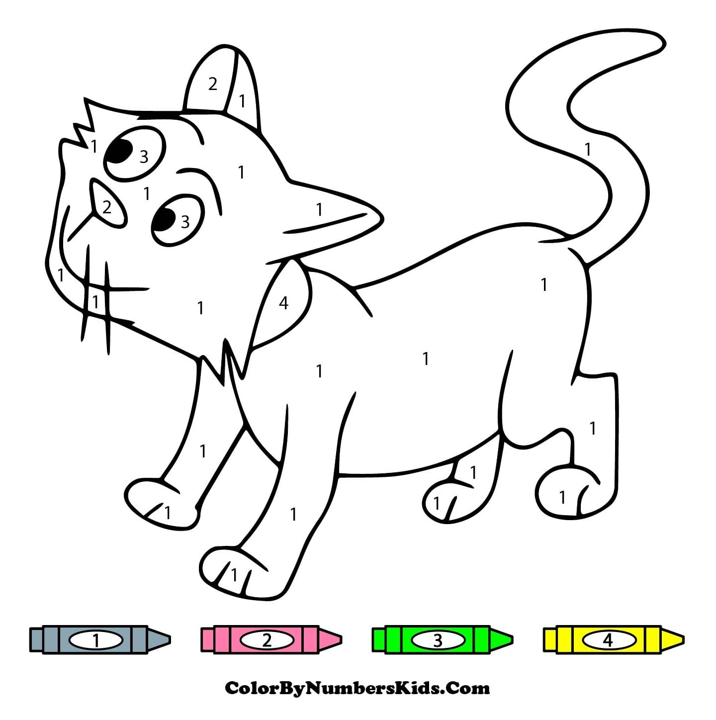 A Happy Cat Color By Number