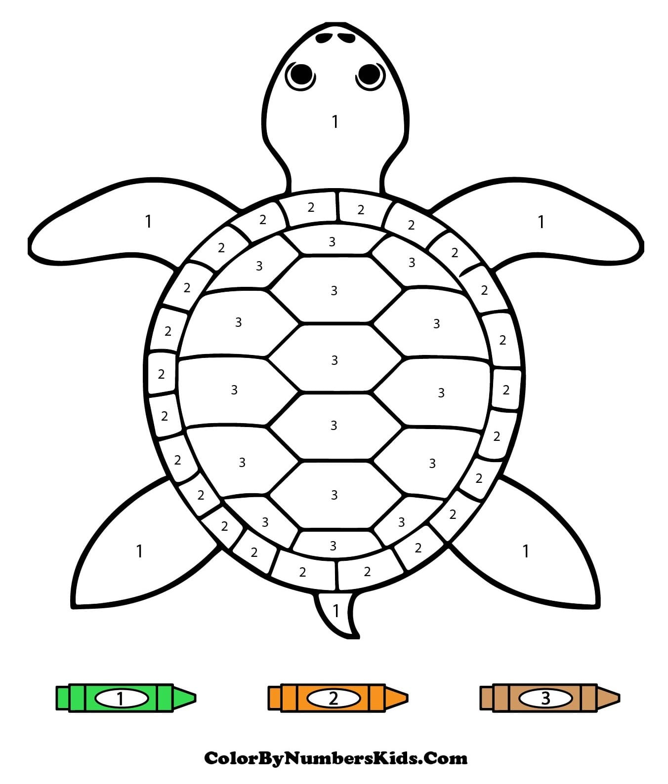 A Sea Turtle Color By Number