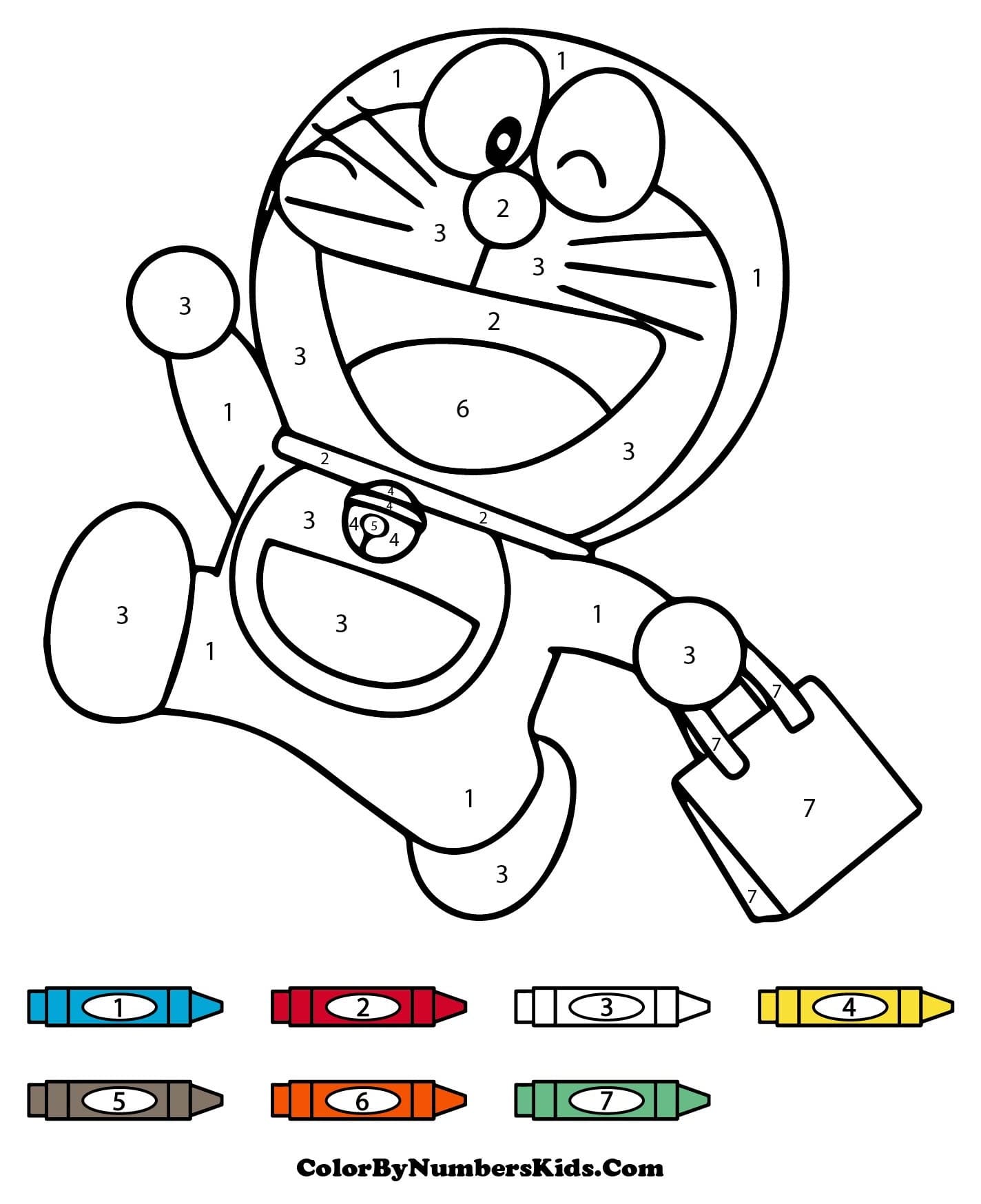 Adorable Doraemon Color By Number