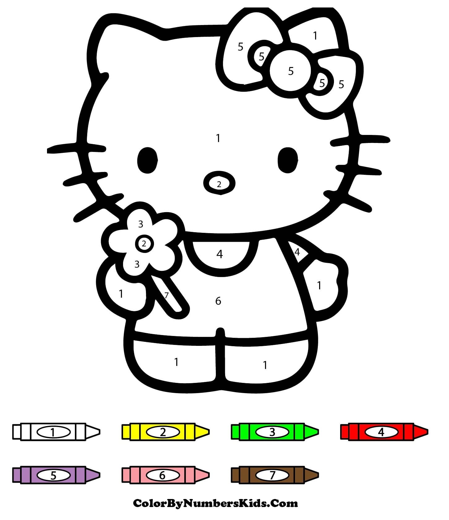 Adorable Hello Kitty Color By Number
