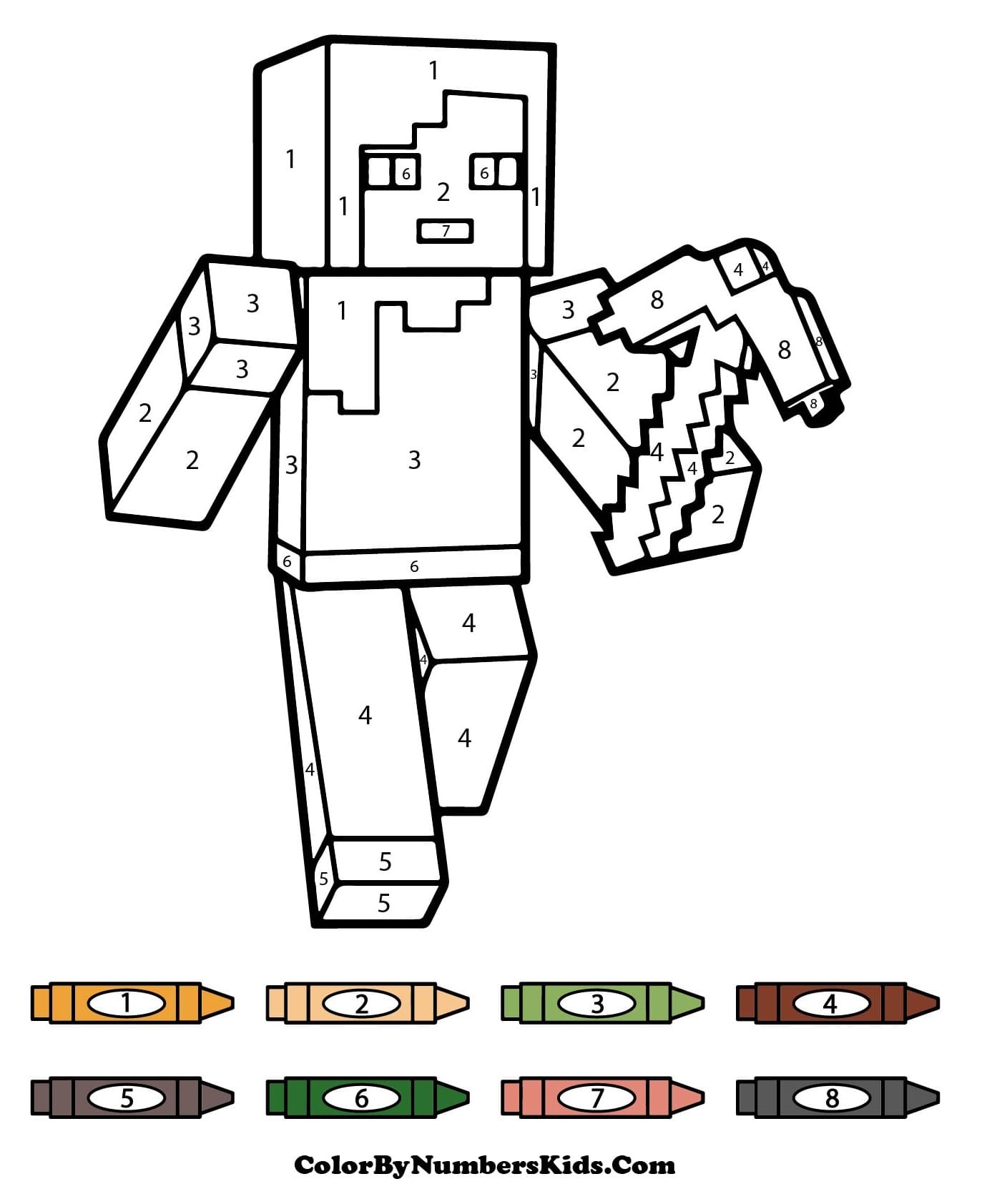 Alex Minecraft Color By Number