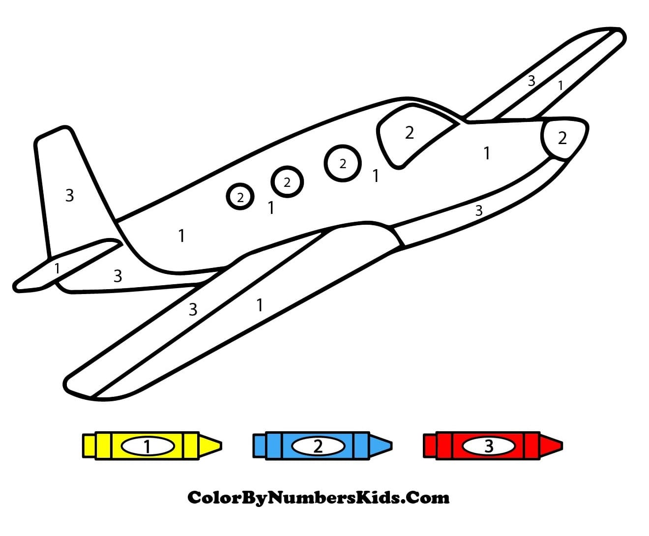 An Airplane Color By Number