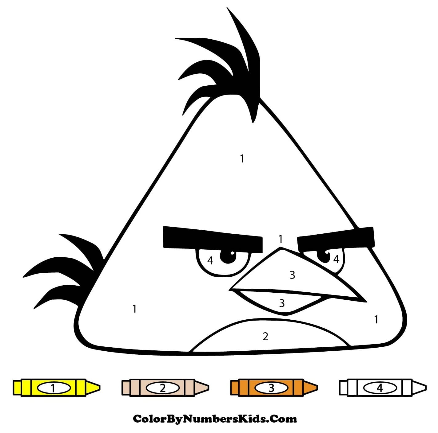 Angry Bird Chuck Color By Number