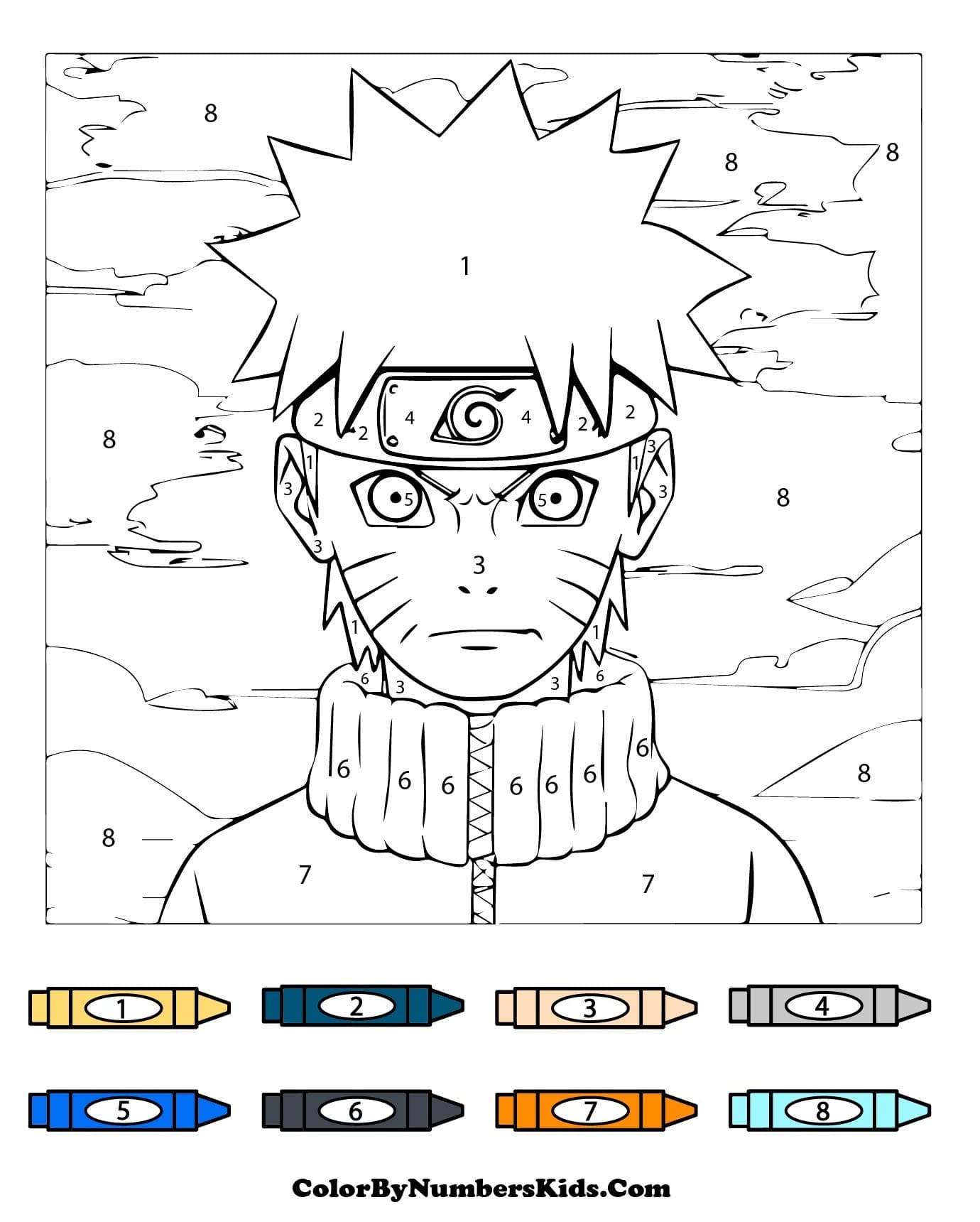 Angry Naruto Color By Number