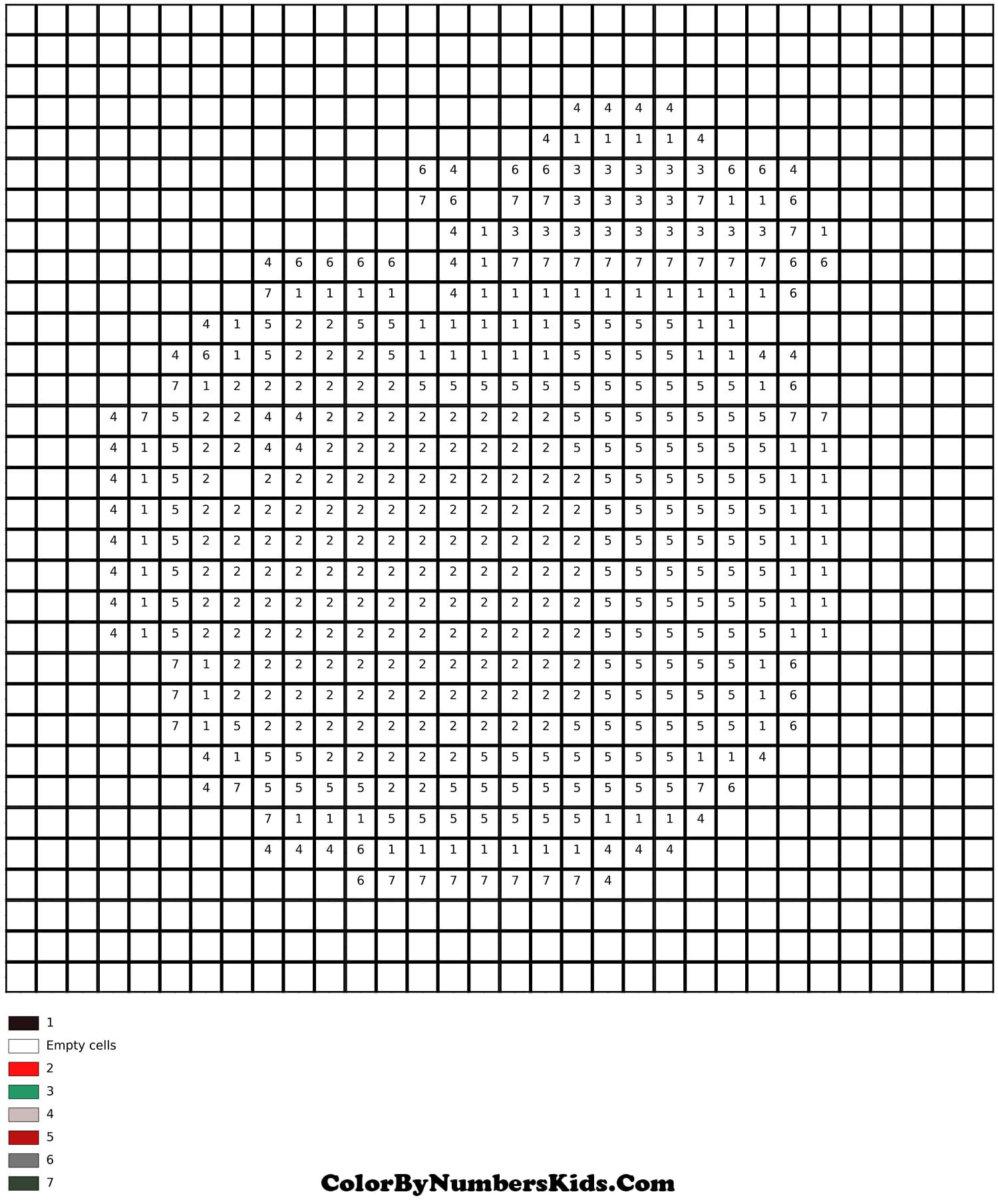 Apple Pixel Art Color By Number