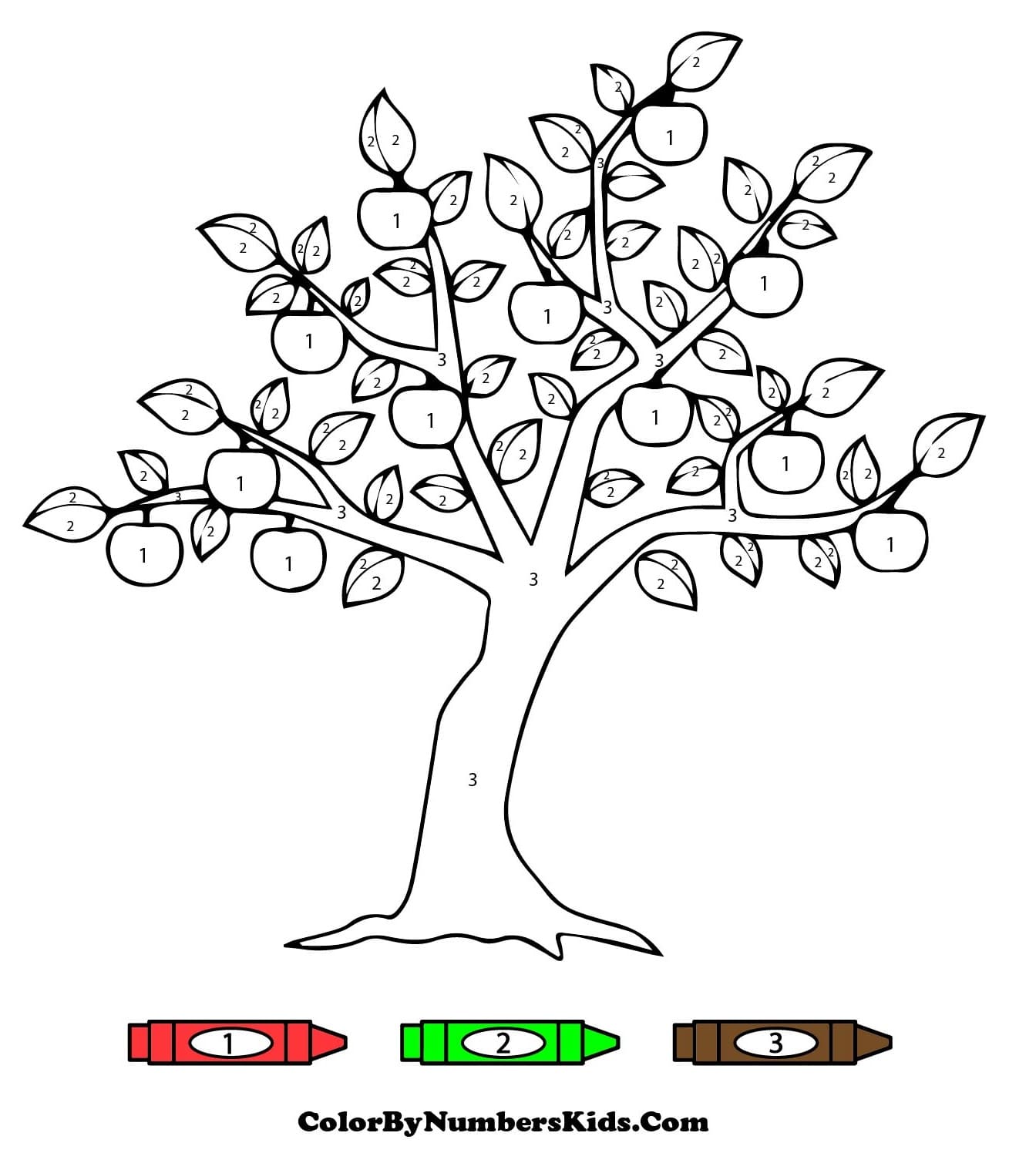Apple Tree Color By Number