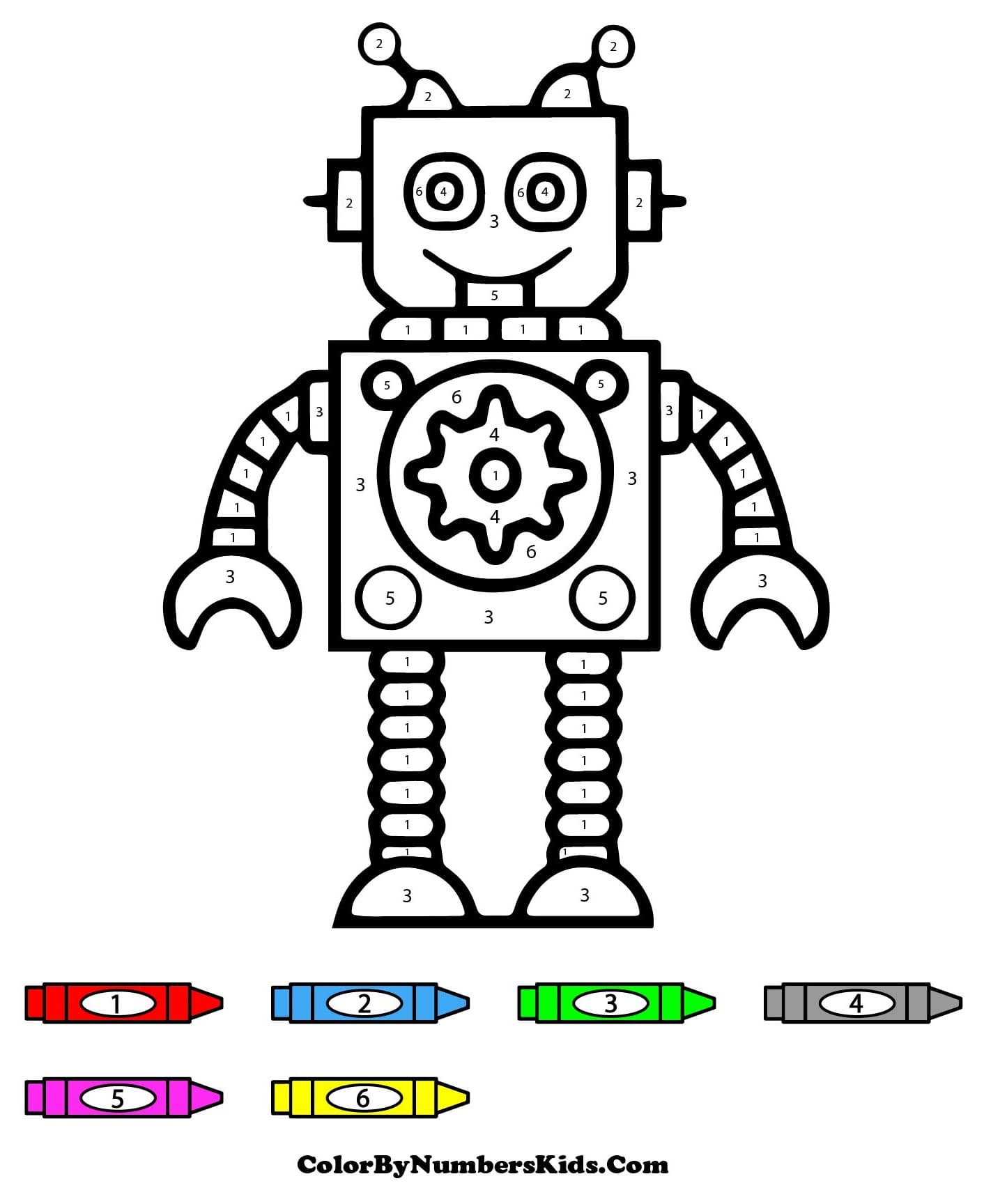 Awesome Robot Color By Number