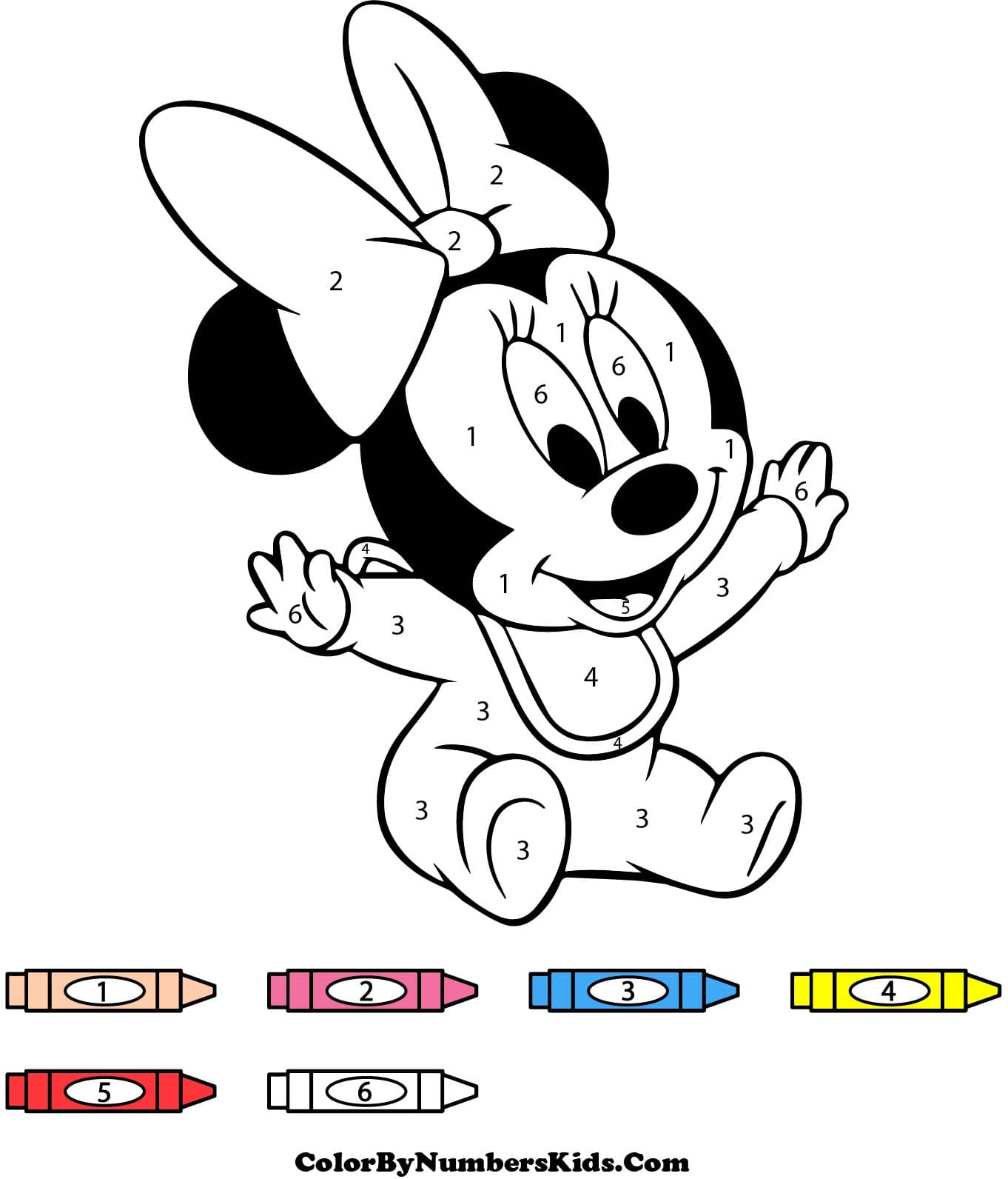 Baby Minnie Mouse Color By Number