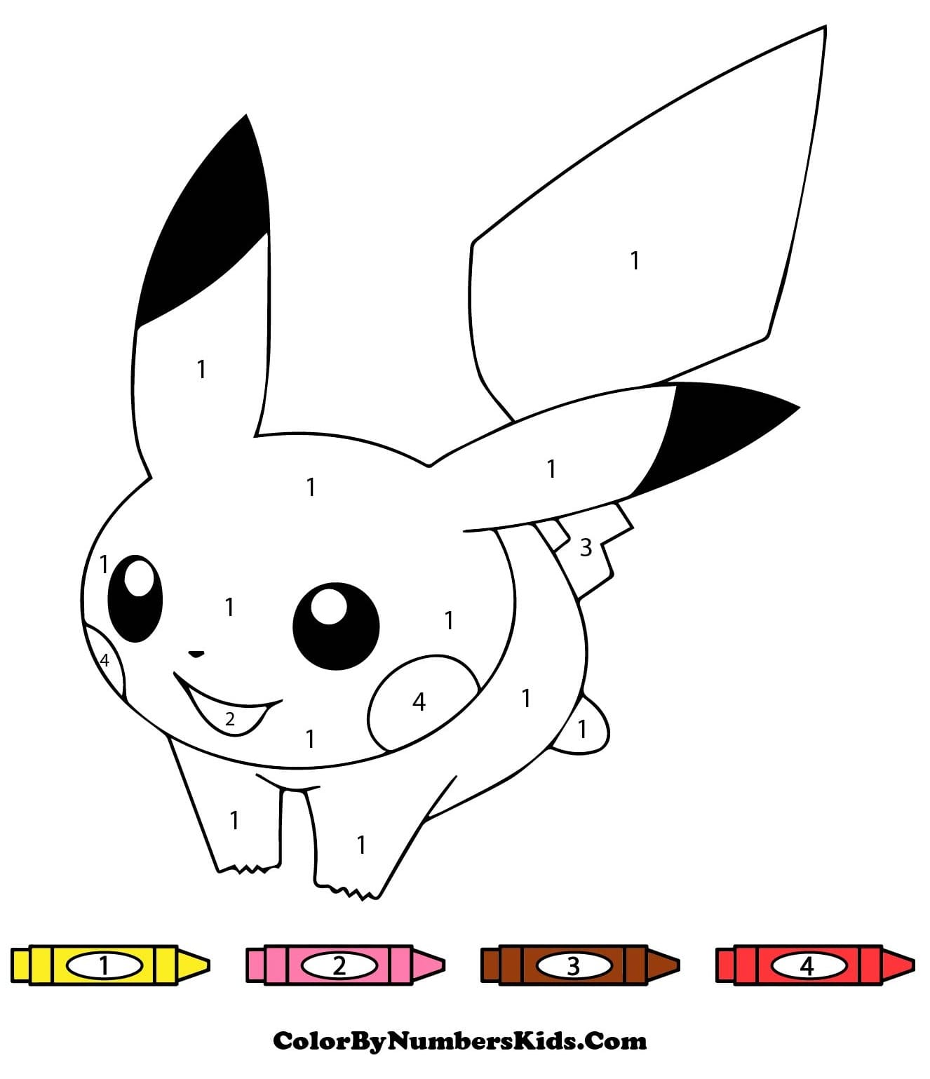 Baby Pikachu Color By Number