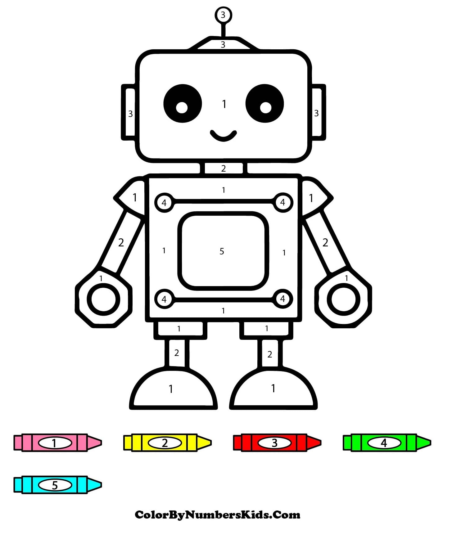 Baby Robot Color By Number