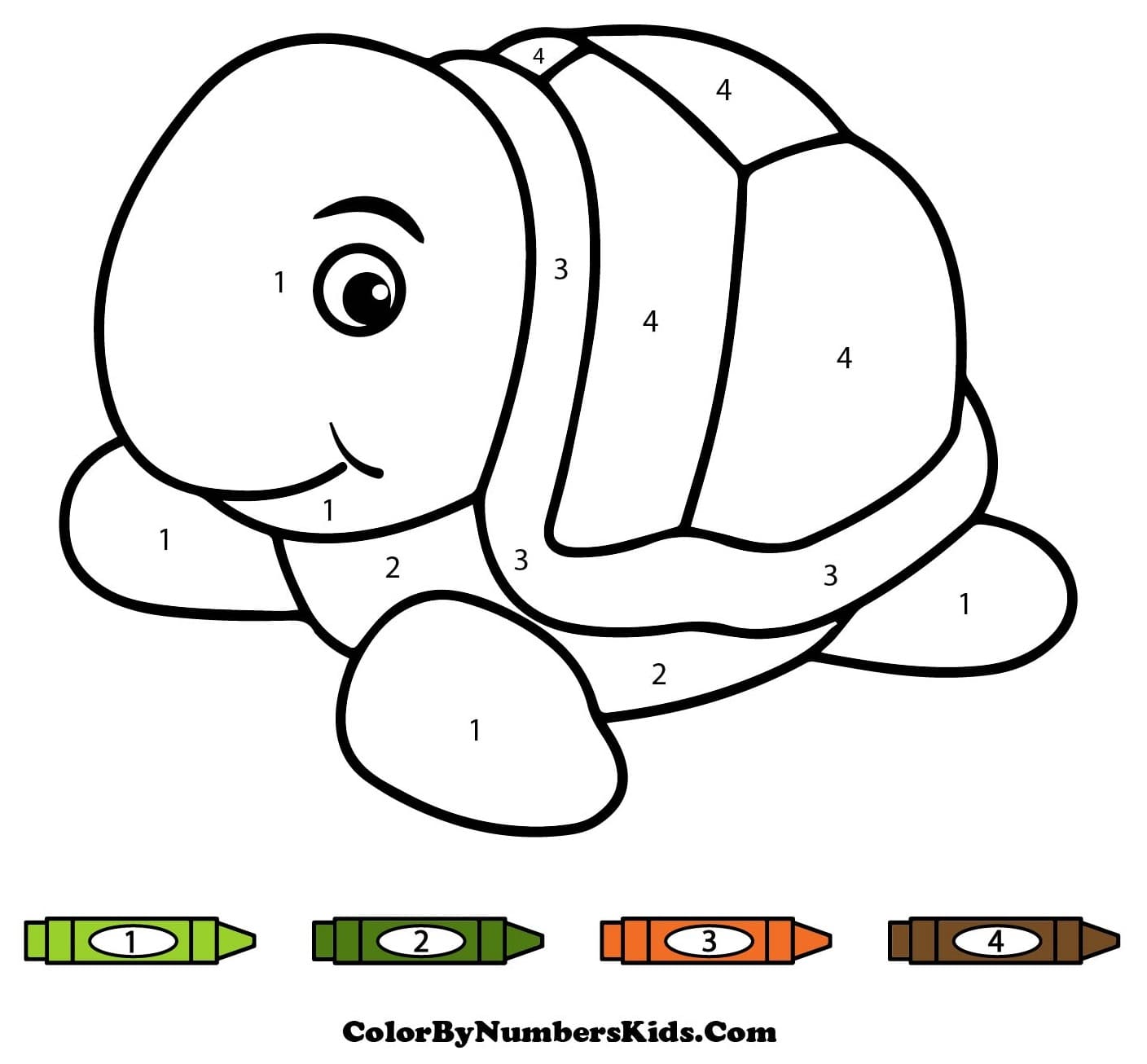 Baby Turtle Color By Number
