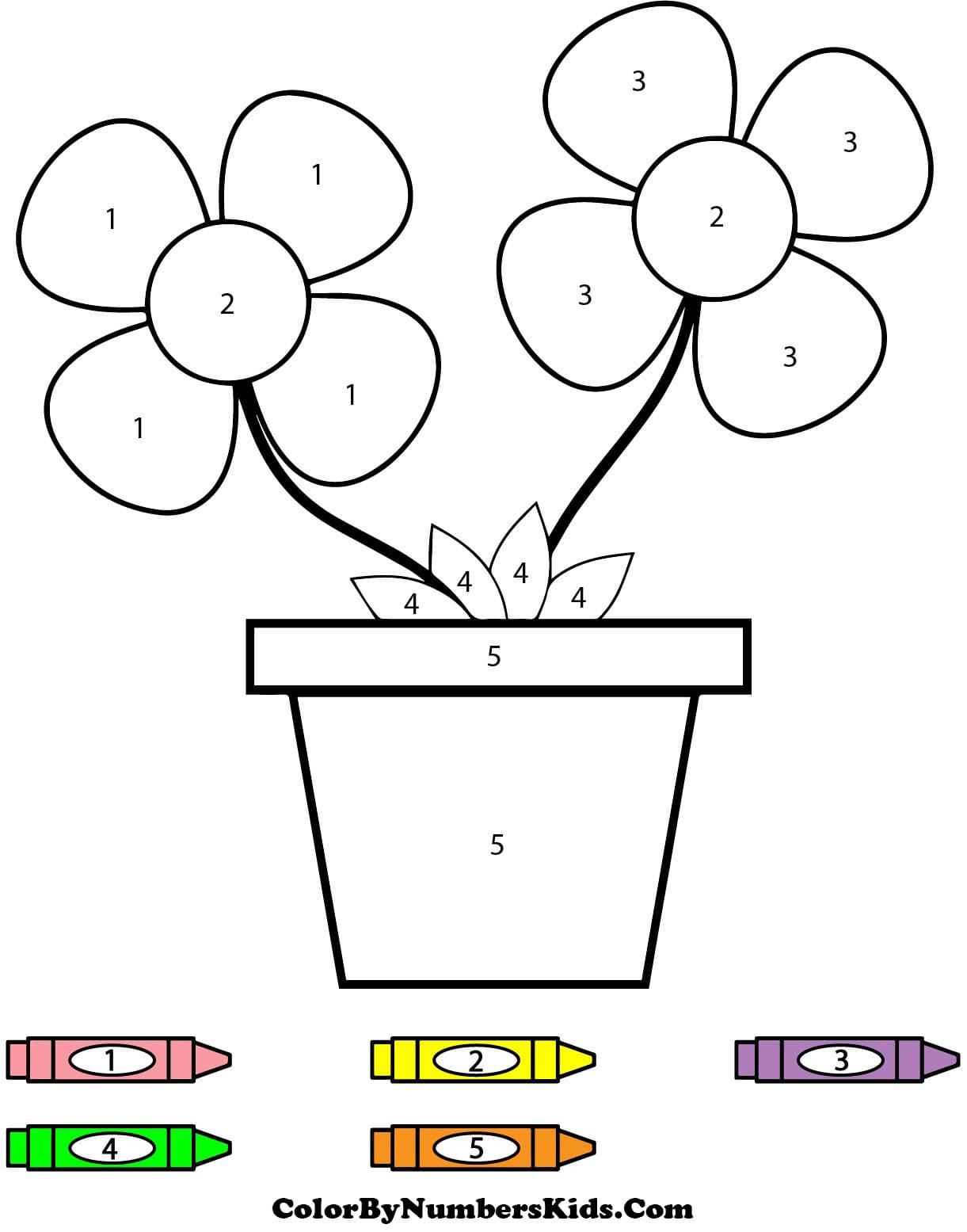 Basic Flowers Color By Number