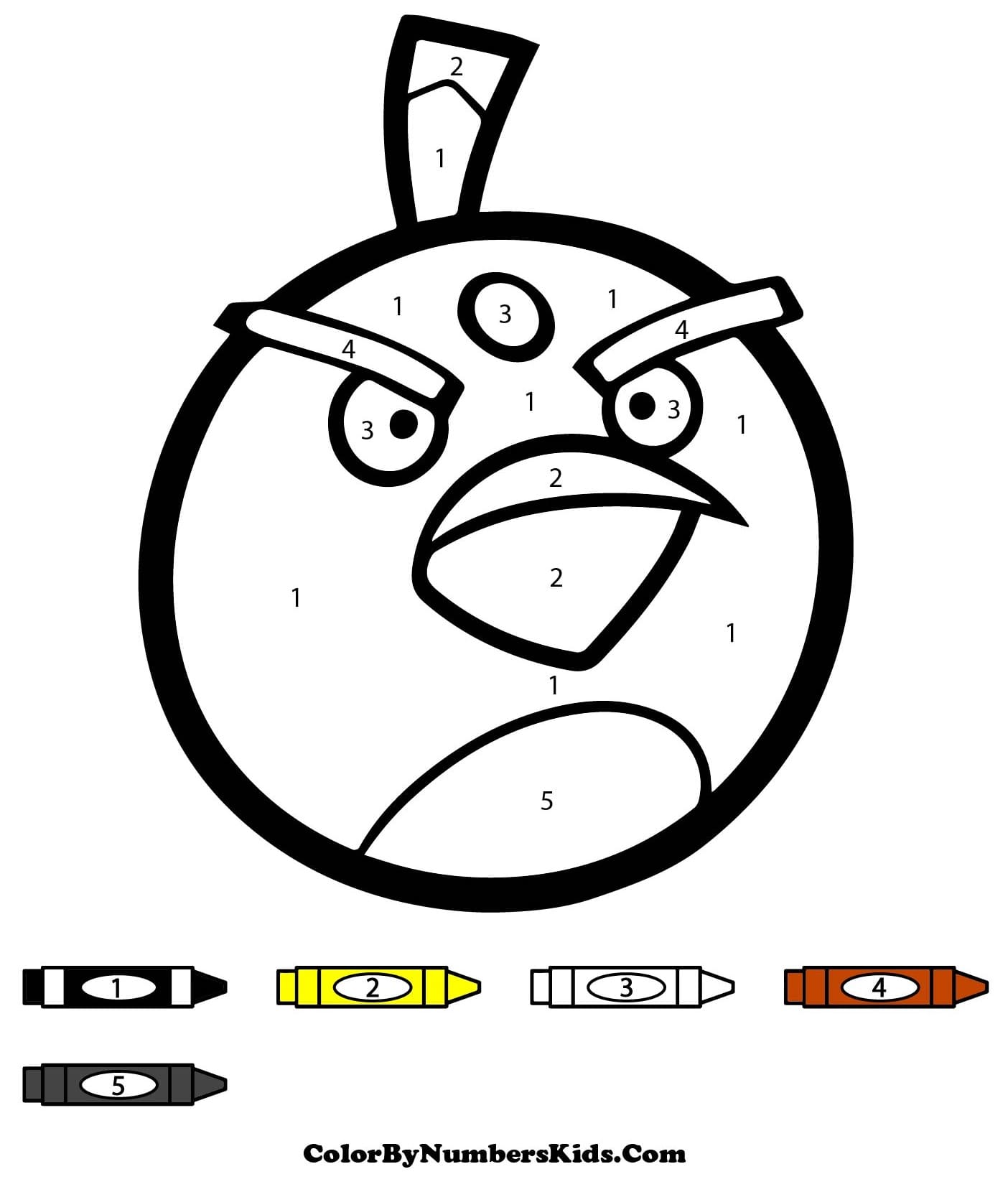 Bomb Angry Bird Color By Number