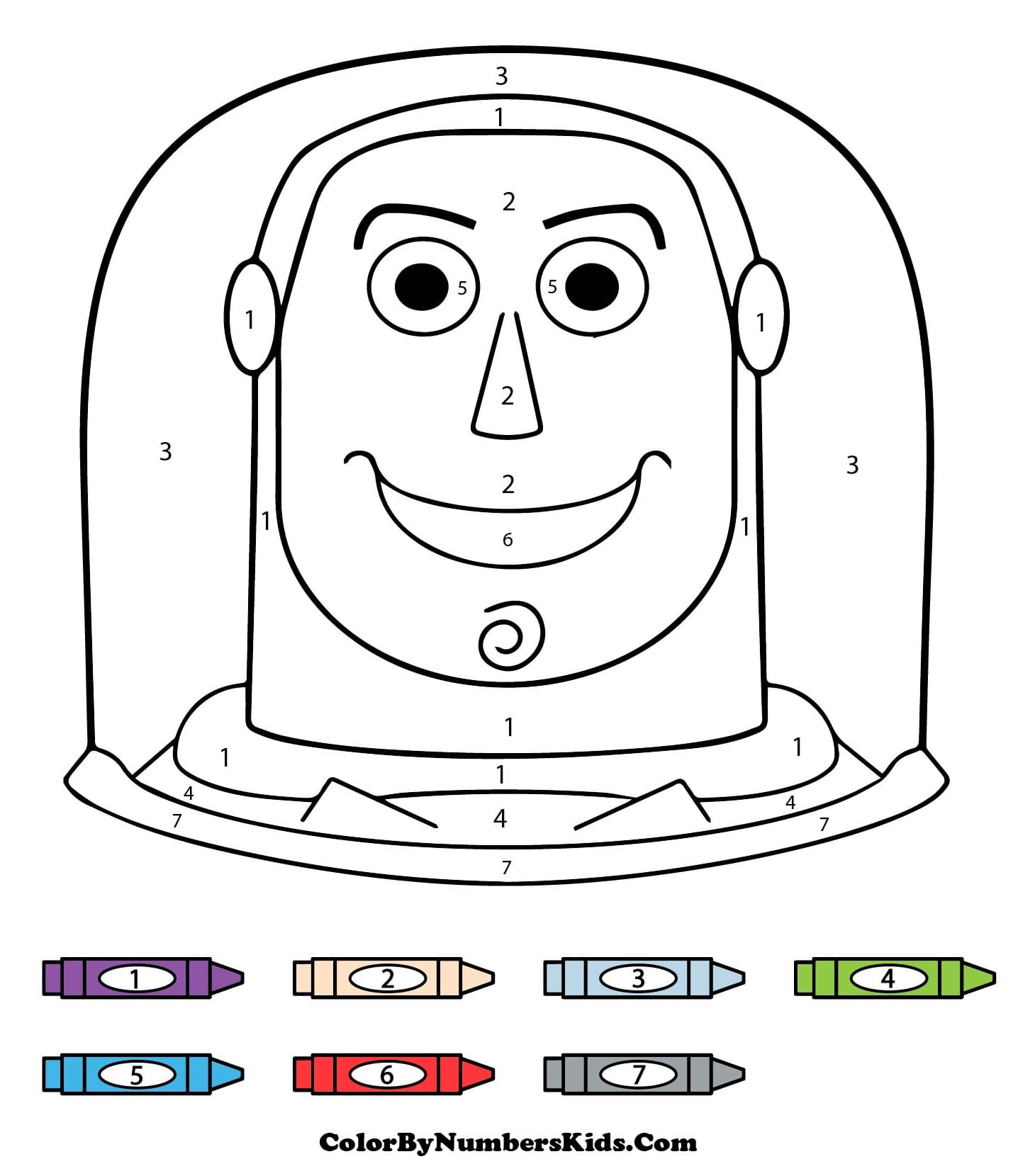 Buzz Lightyear Toy Story Color By Number