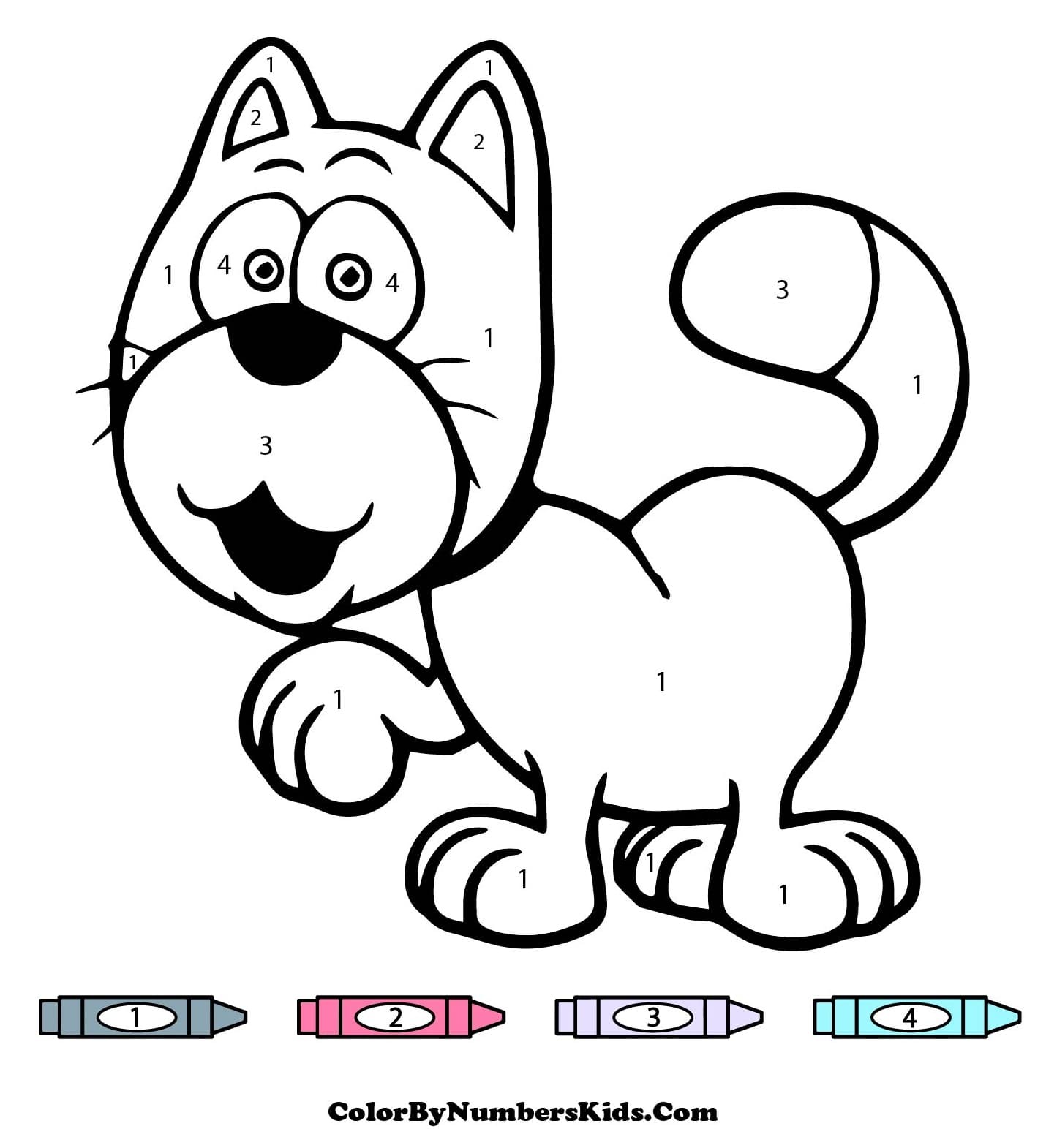 Cartoon Cat Color By Number